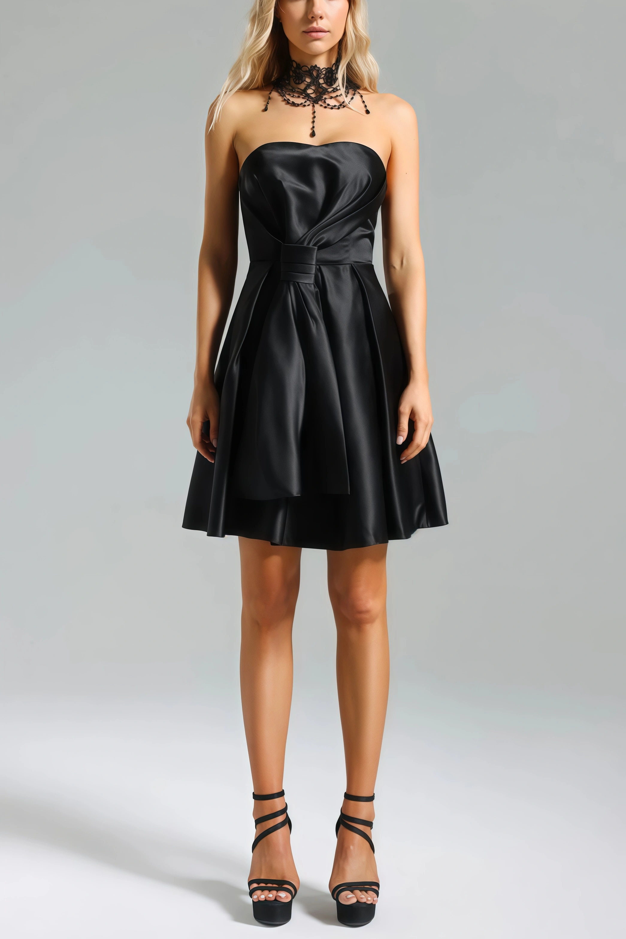 Nirina Deborah Satin Strappy Mini Dress