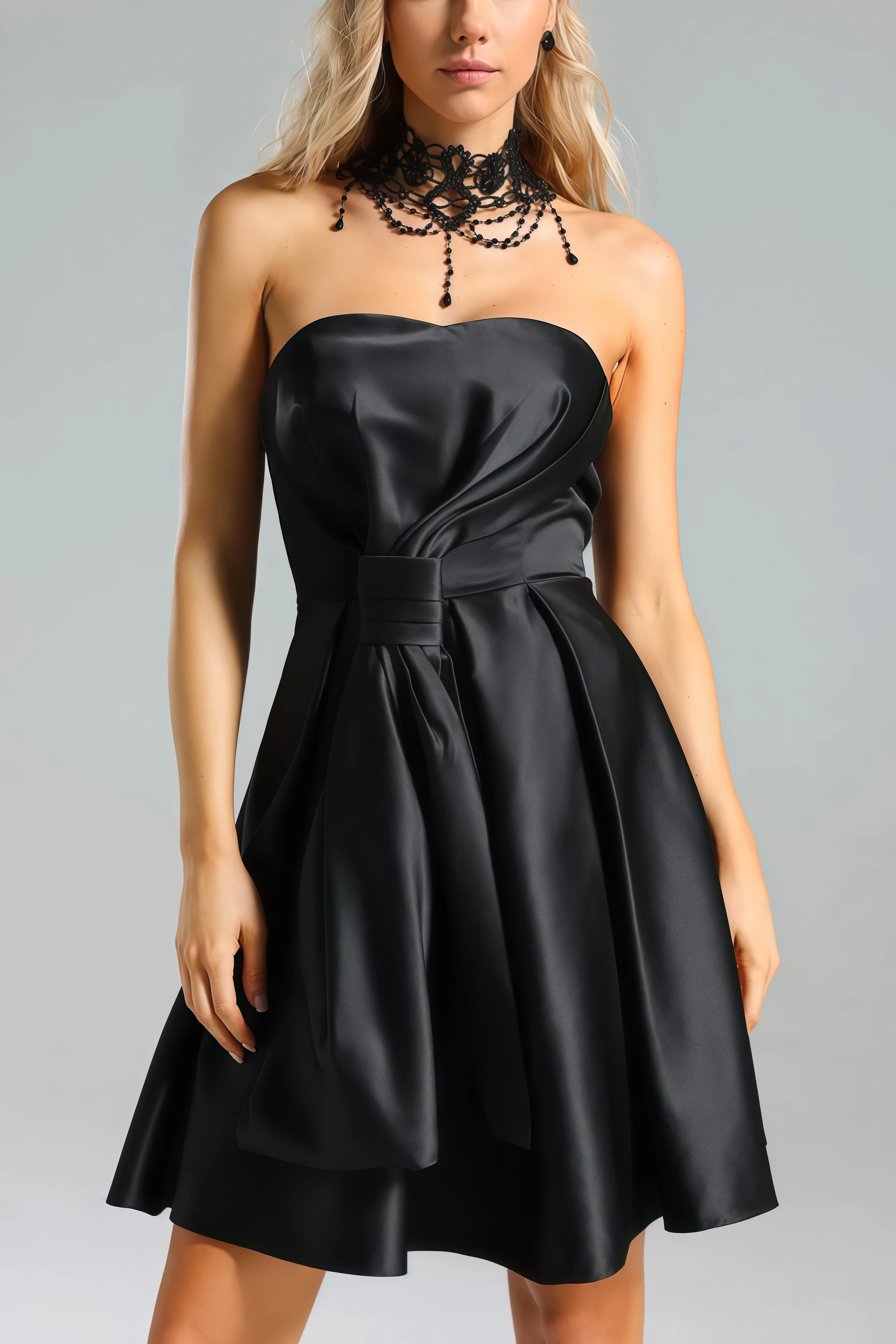 Nirina Deborah Satin Strappy Mini Dress