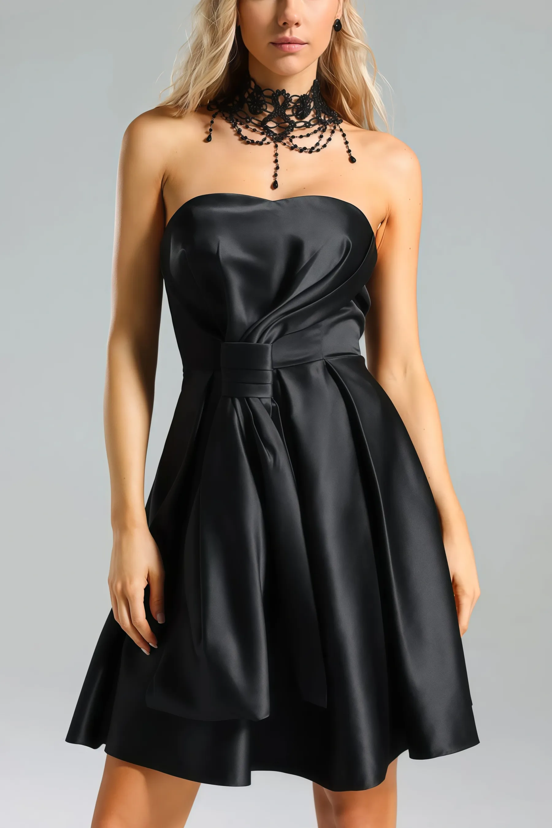 Nirina Deborah Satin Strappy Mini Dress