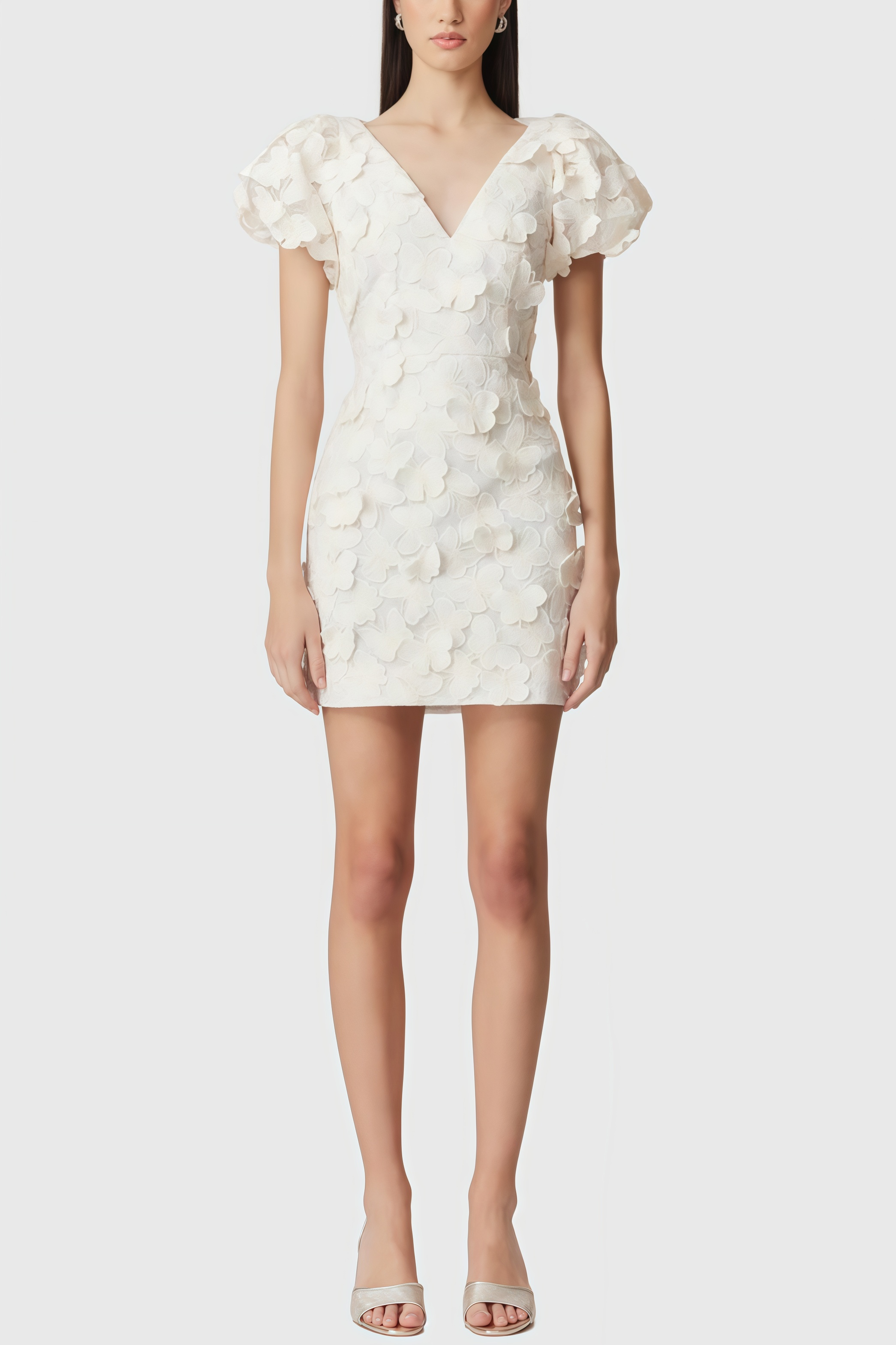 Alwek White Butterfly Mini Dress