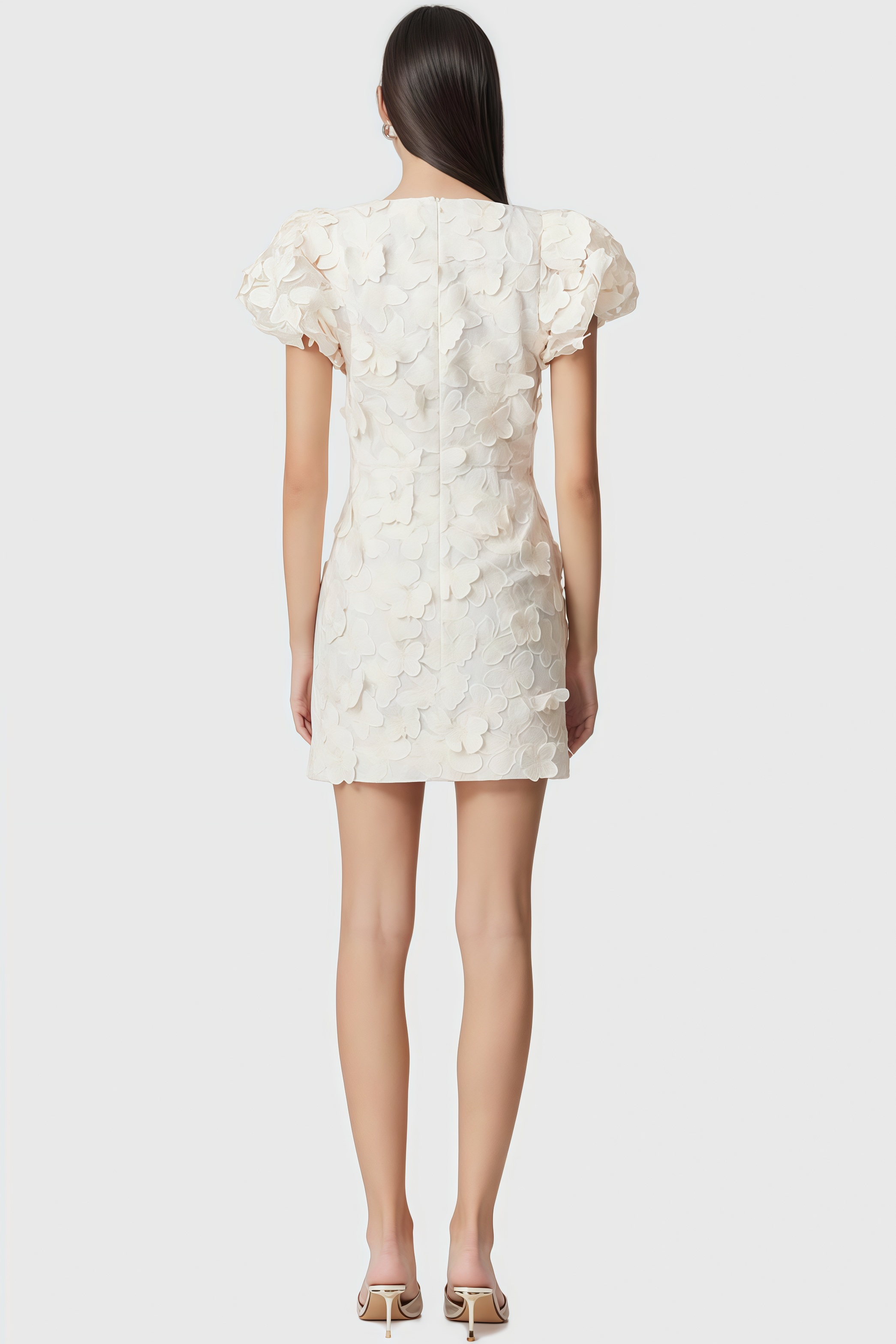 Alwek White Butterfly Mini Dress