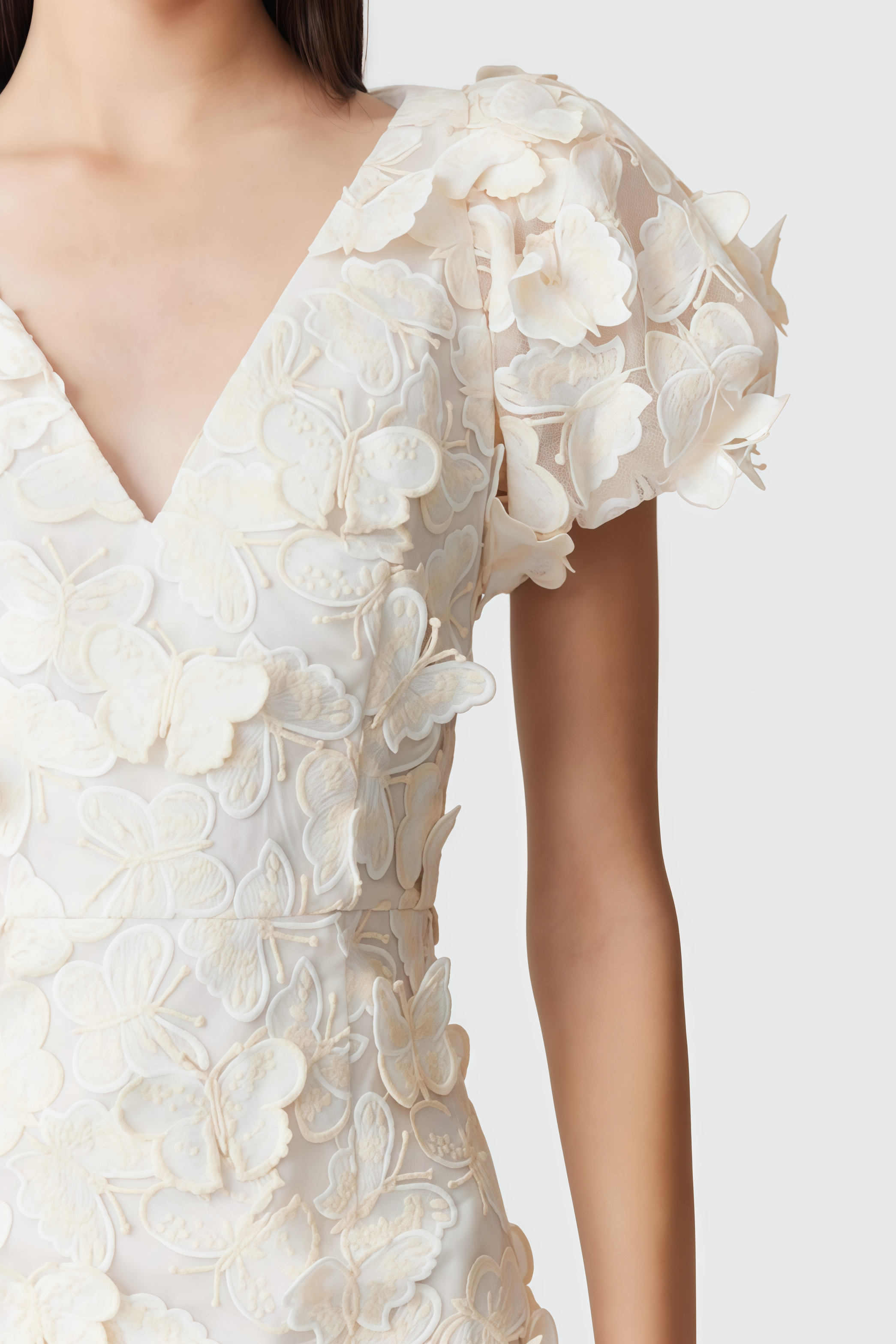 Alwek White Butterfly Mini Dress