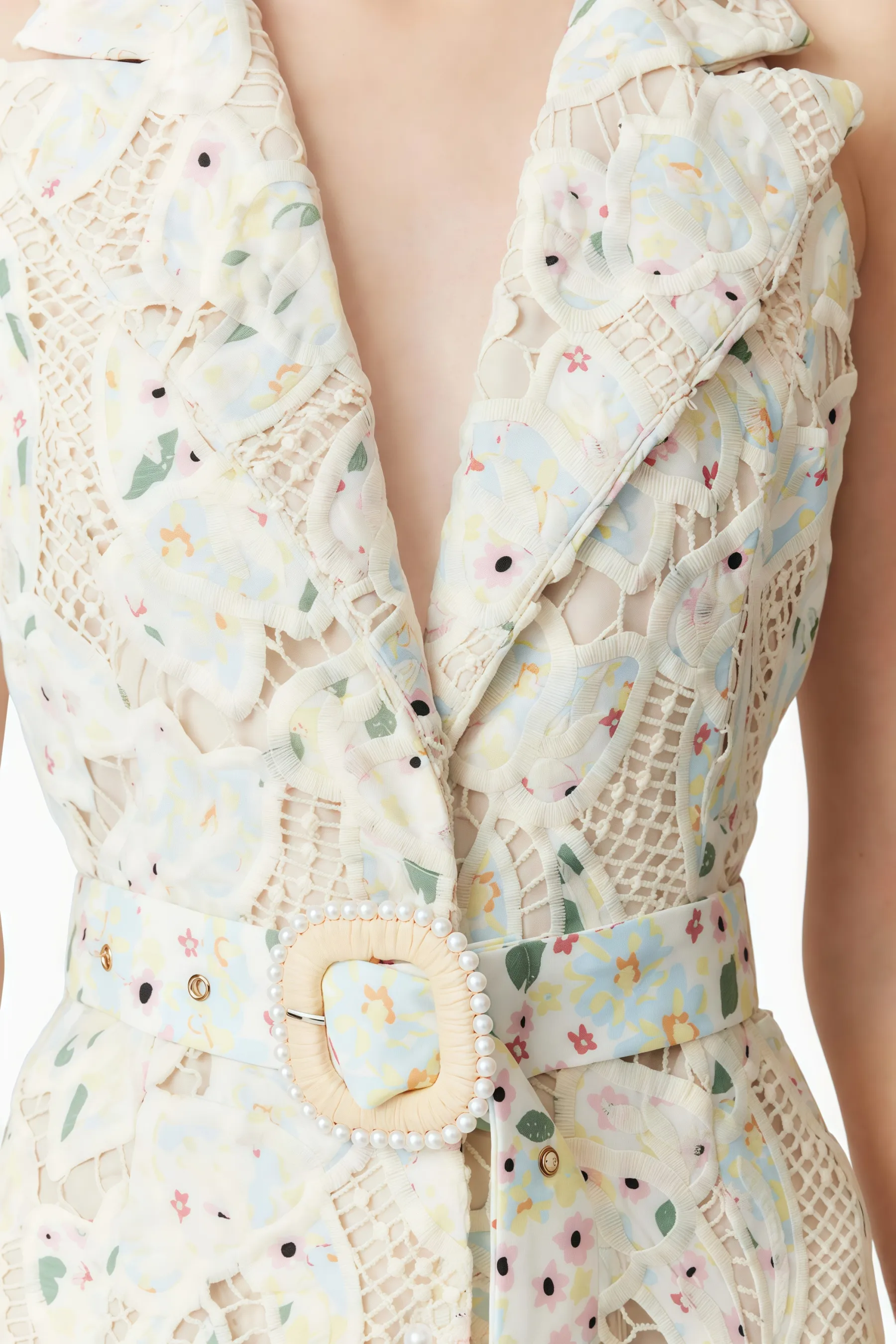 Harld White Lace Floral Maxi Dress
