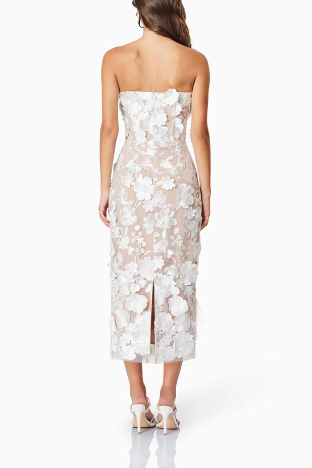 Taliah Strapless Hip Hugging Midi Dress