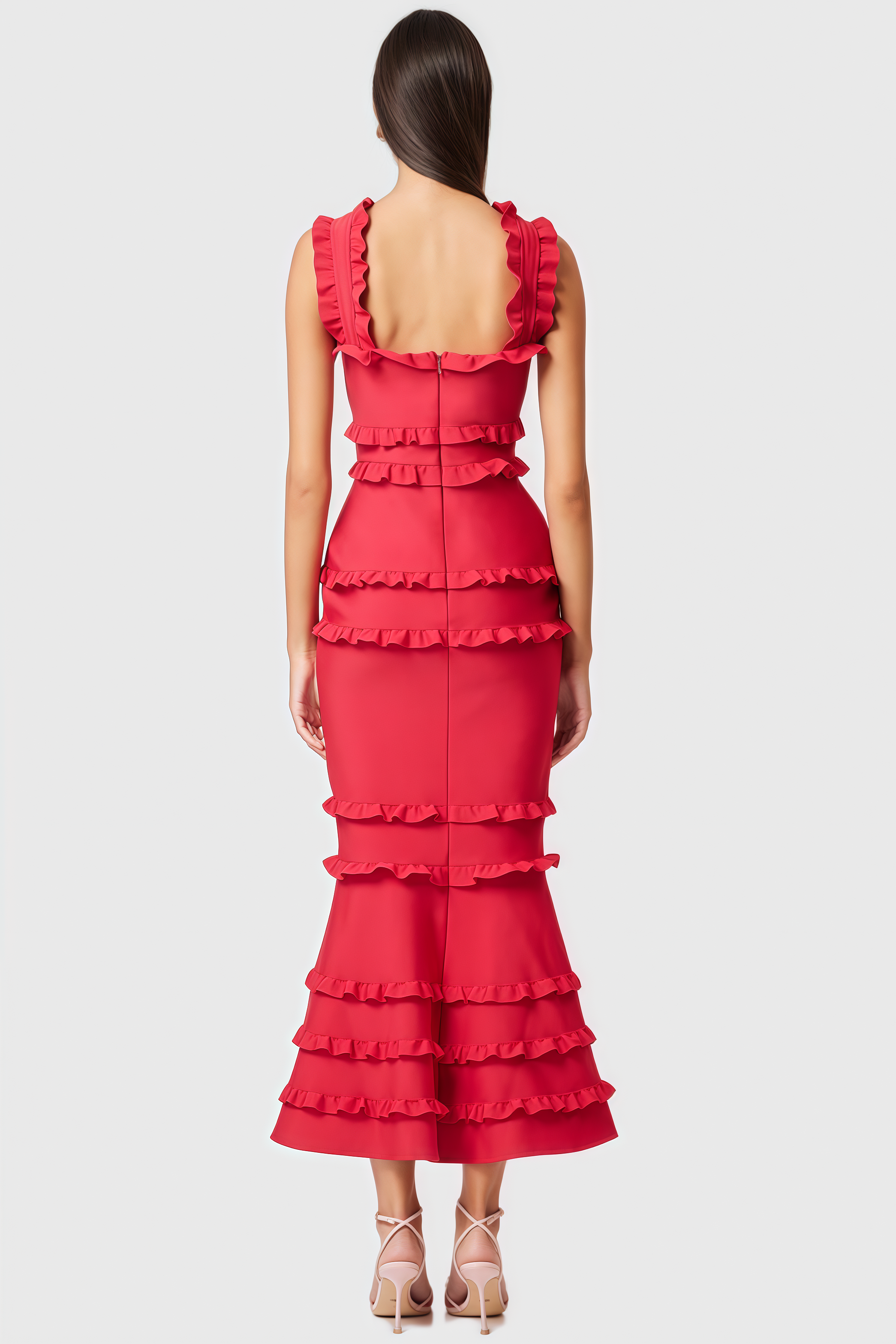 Doroth Red Frill Maxi Dress