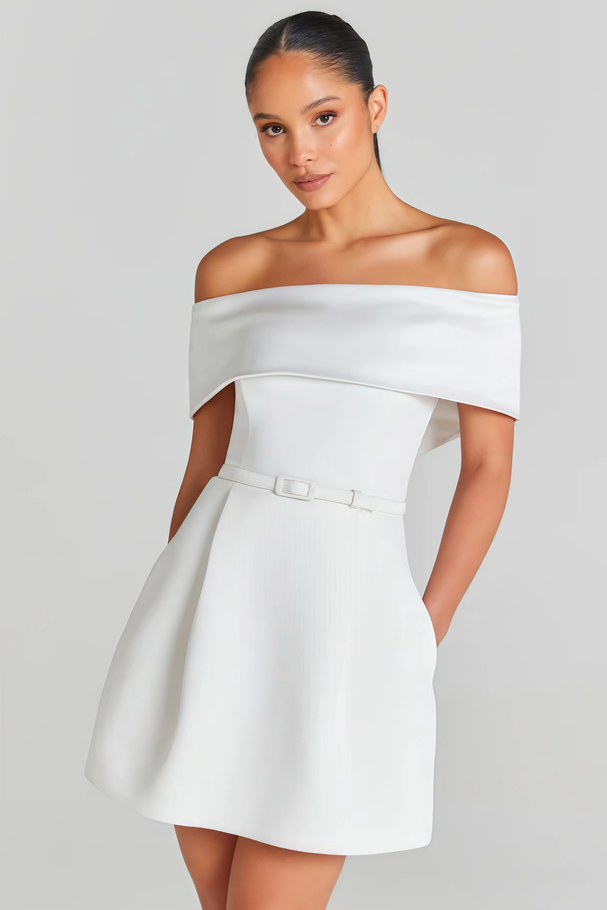 Trese White One Shoulder Mini Dress