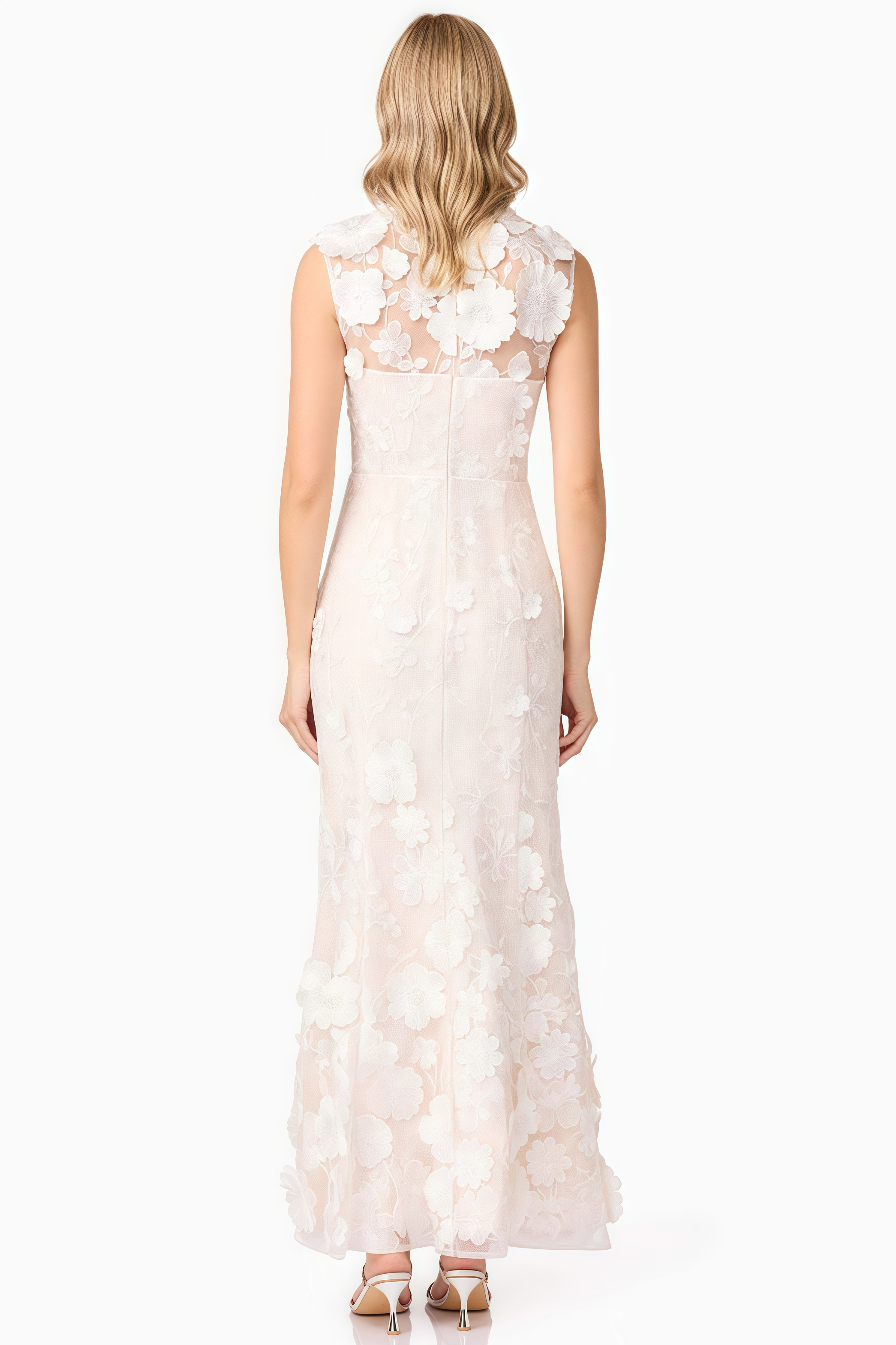 Jastet Embroidered 3D Floral Maxi Dress