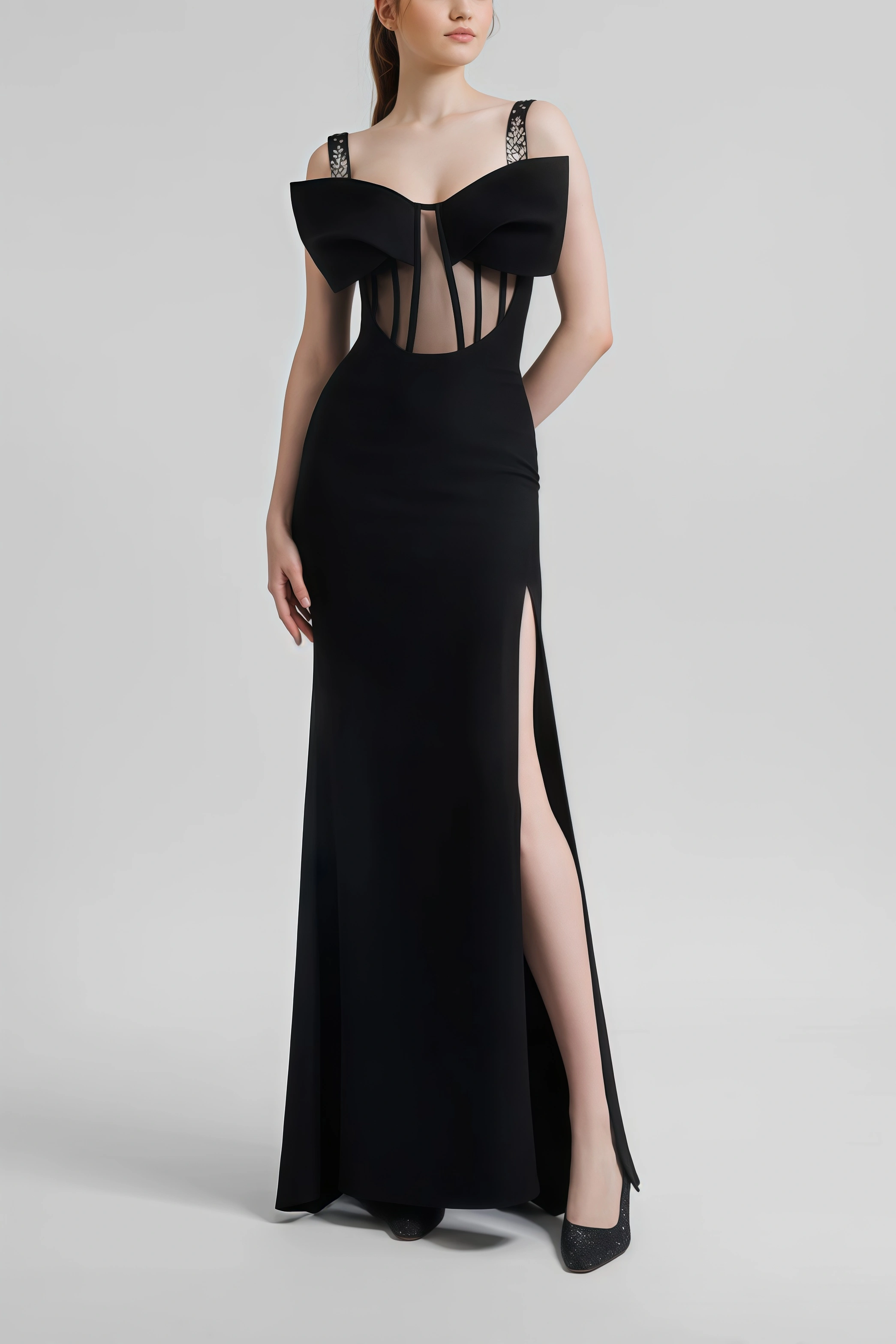 Valo Lace Studded Maxi Dress