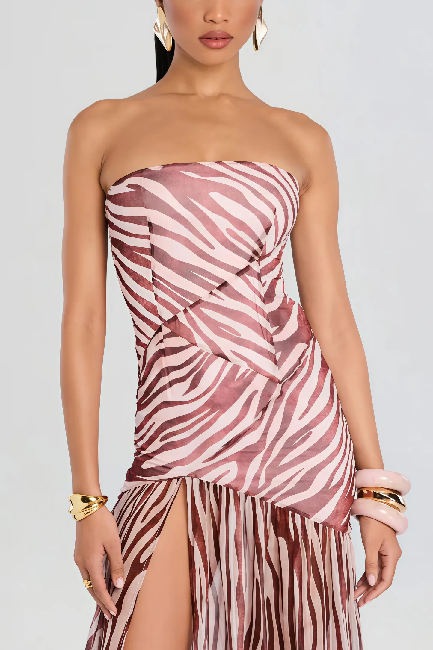 Fablad Plunge Split Maxi Dress