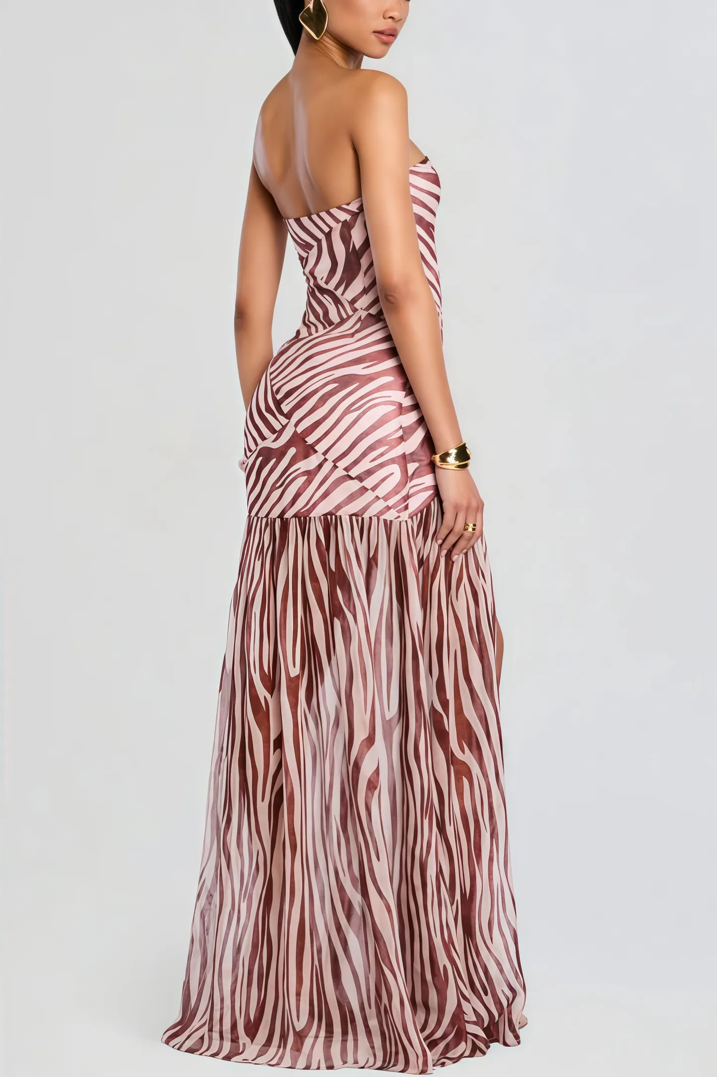 Fablad Plunge Split Maxi Dress