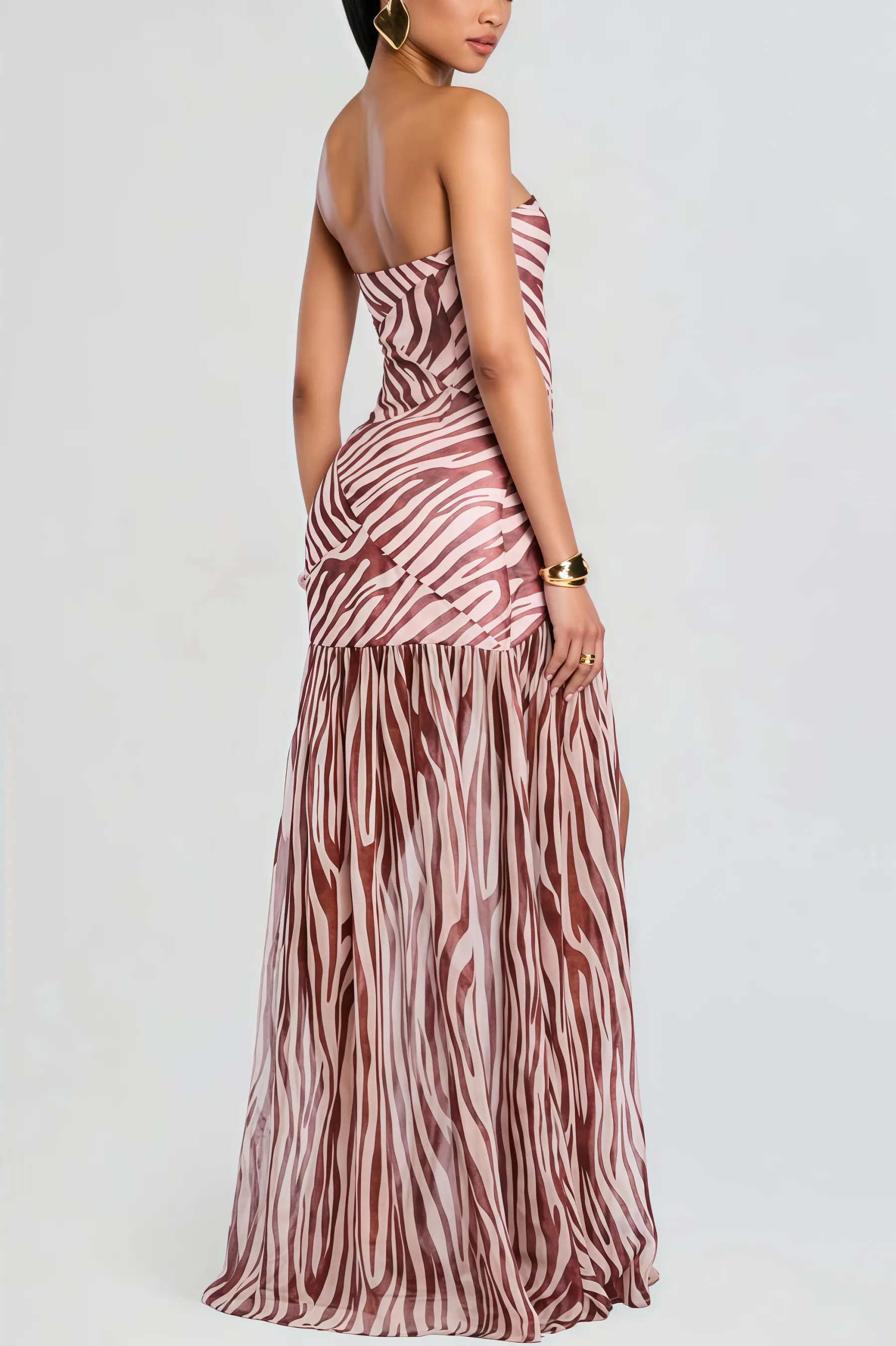 Fablad Plunge Split Maxi Dress