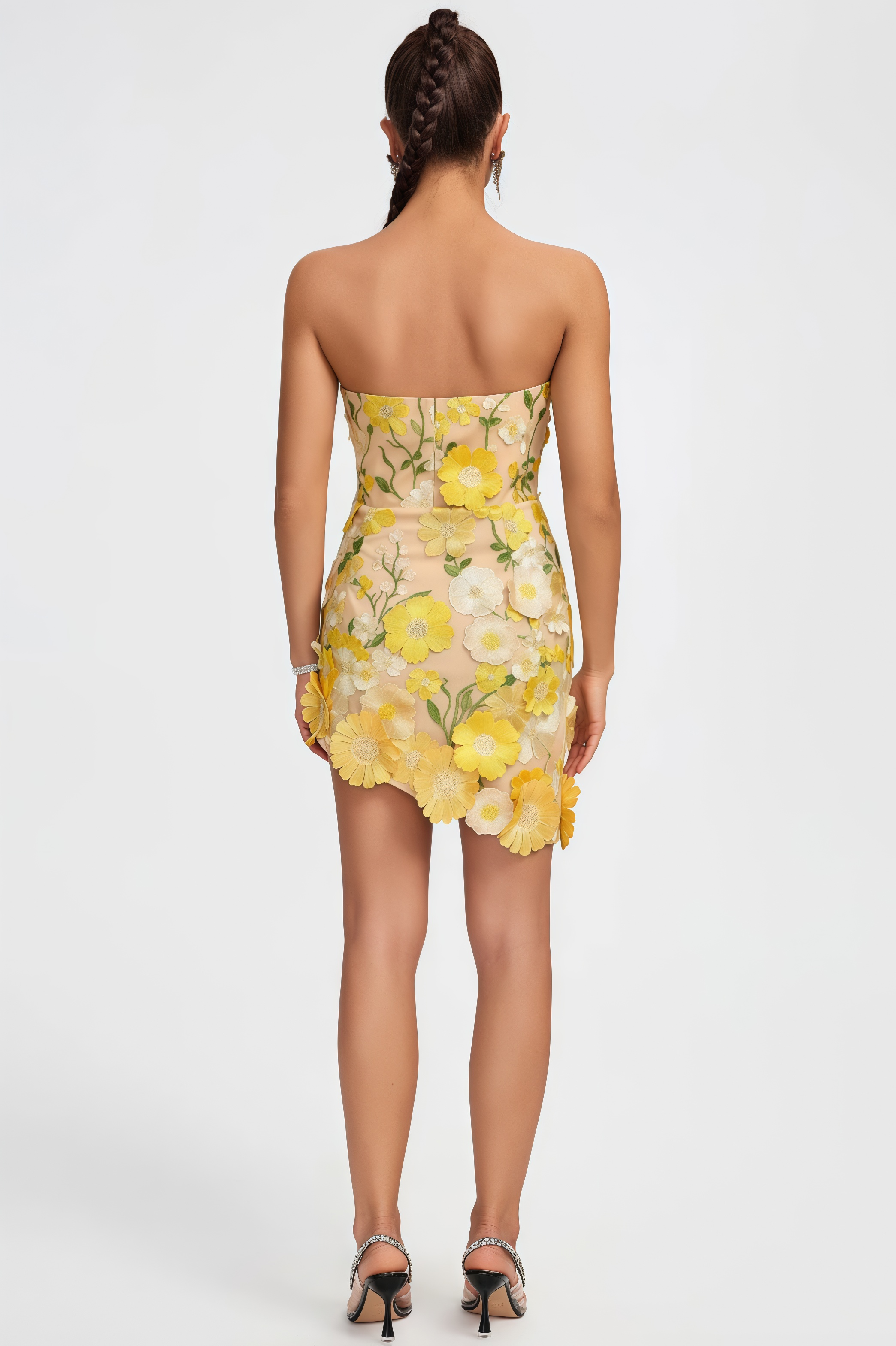 Tennyson Strapless 3D Floral Mini Dress