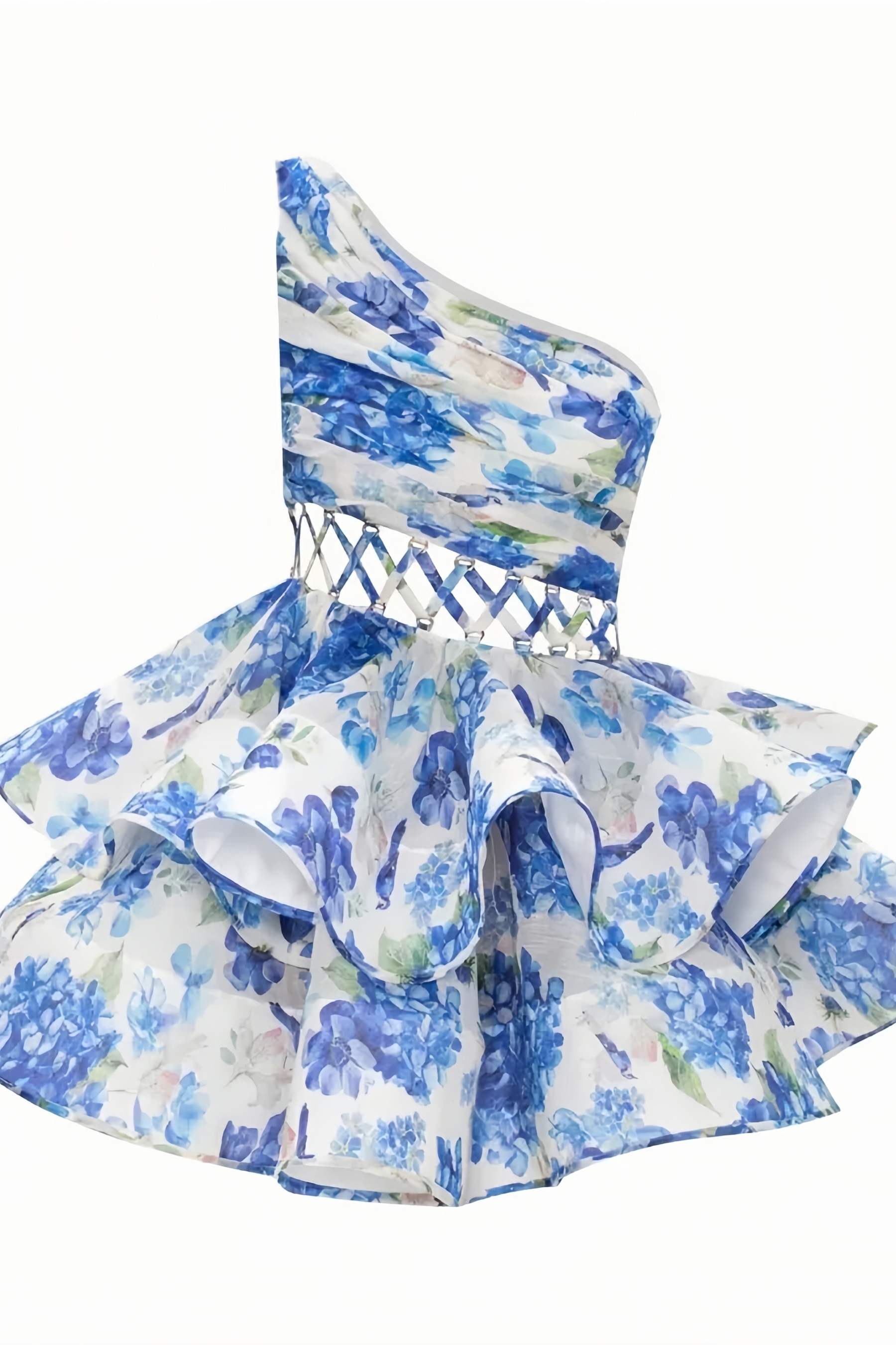 Rosina One Shoulder Puffy Cake Mini Dress