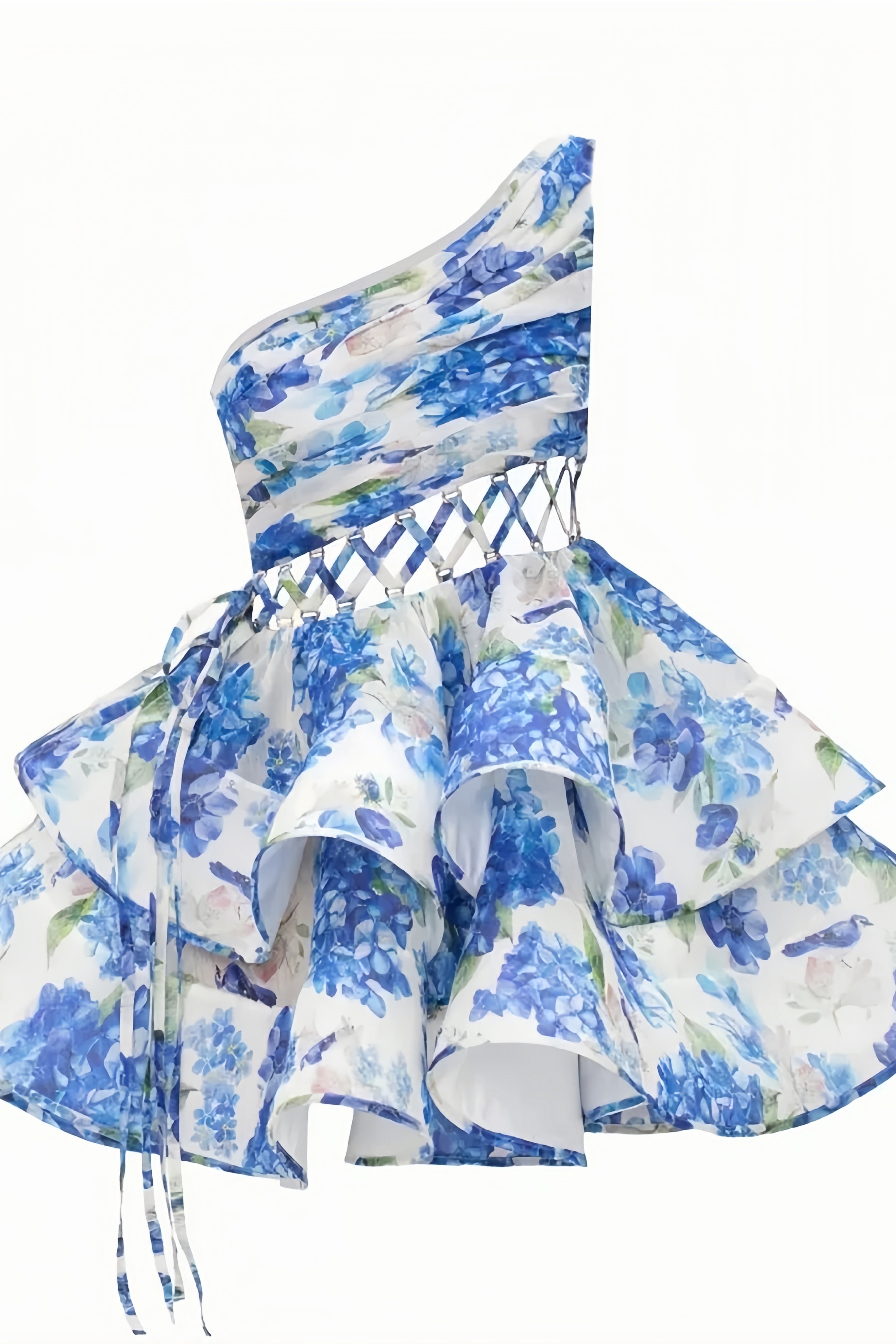 Rosina One Shoulder Puffy Cake Mini Dress