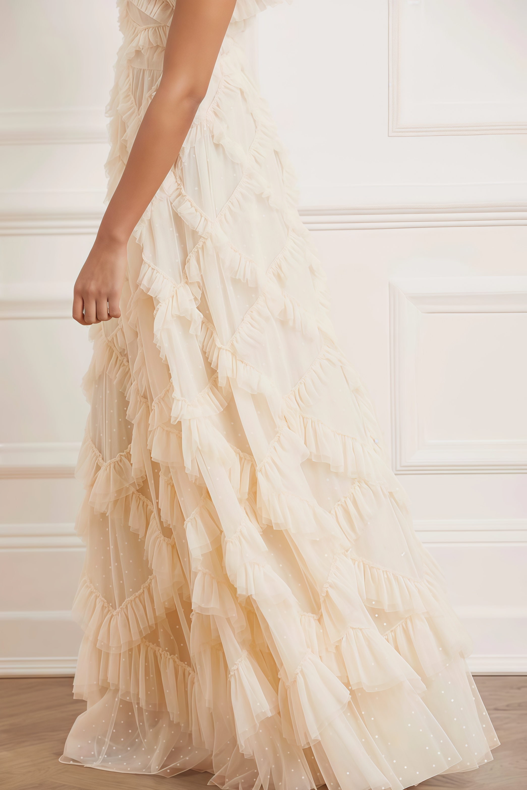 Miro Ruffle Mesh Maxi Dress