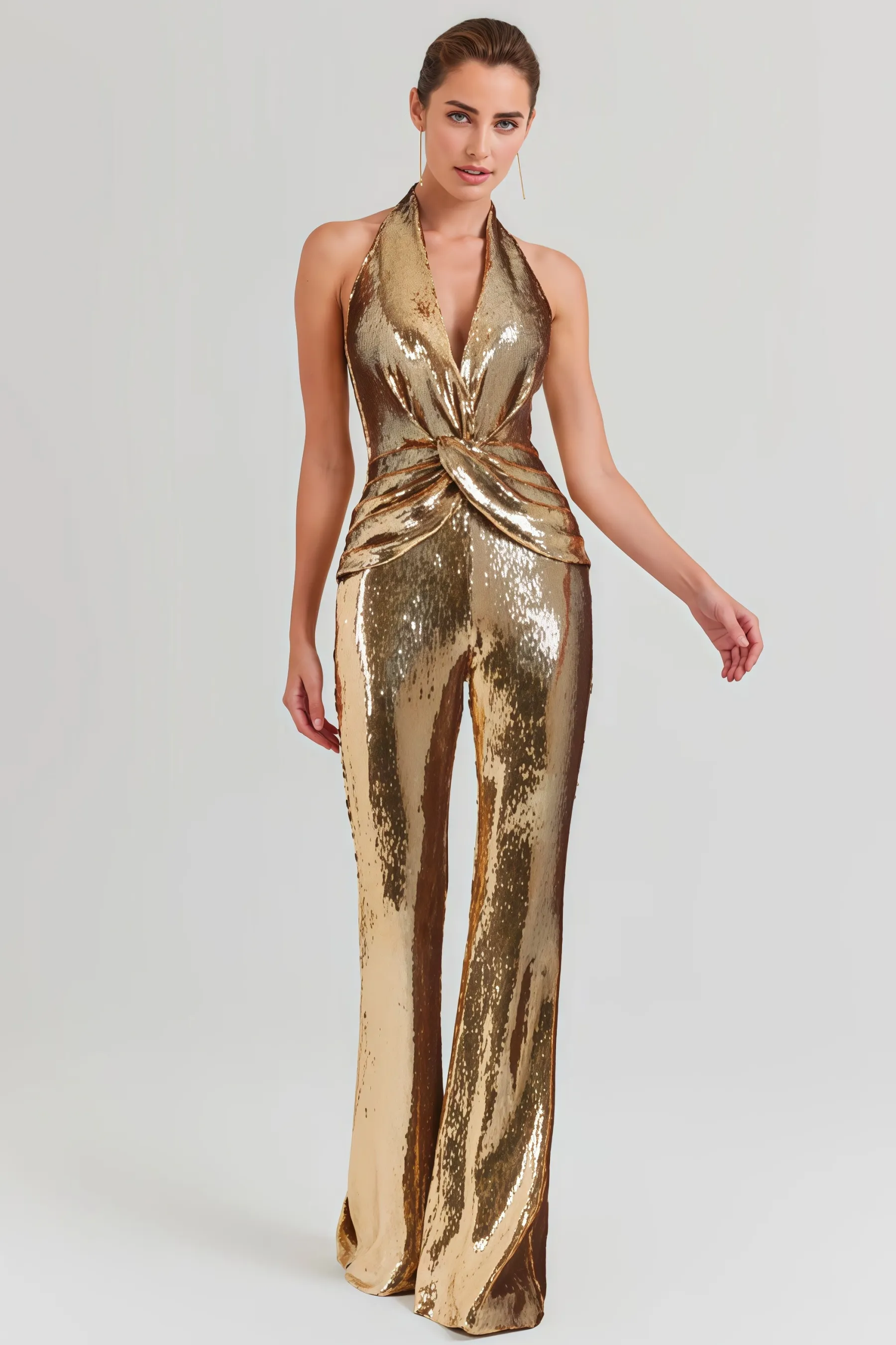 Spak Gold Sleeveless Jumpsuit