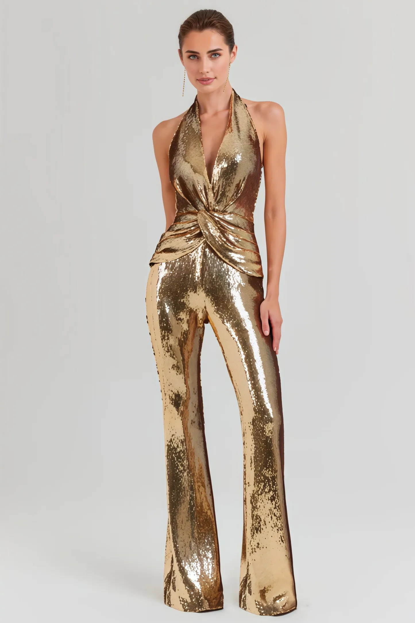 Spak Gold Sleeveless Jumpsuit