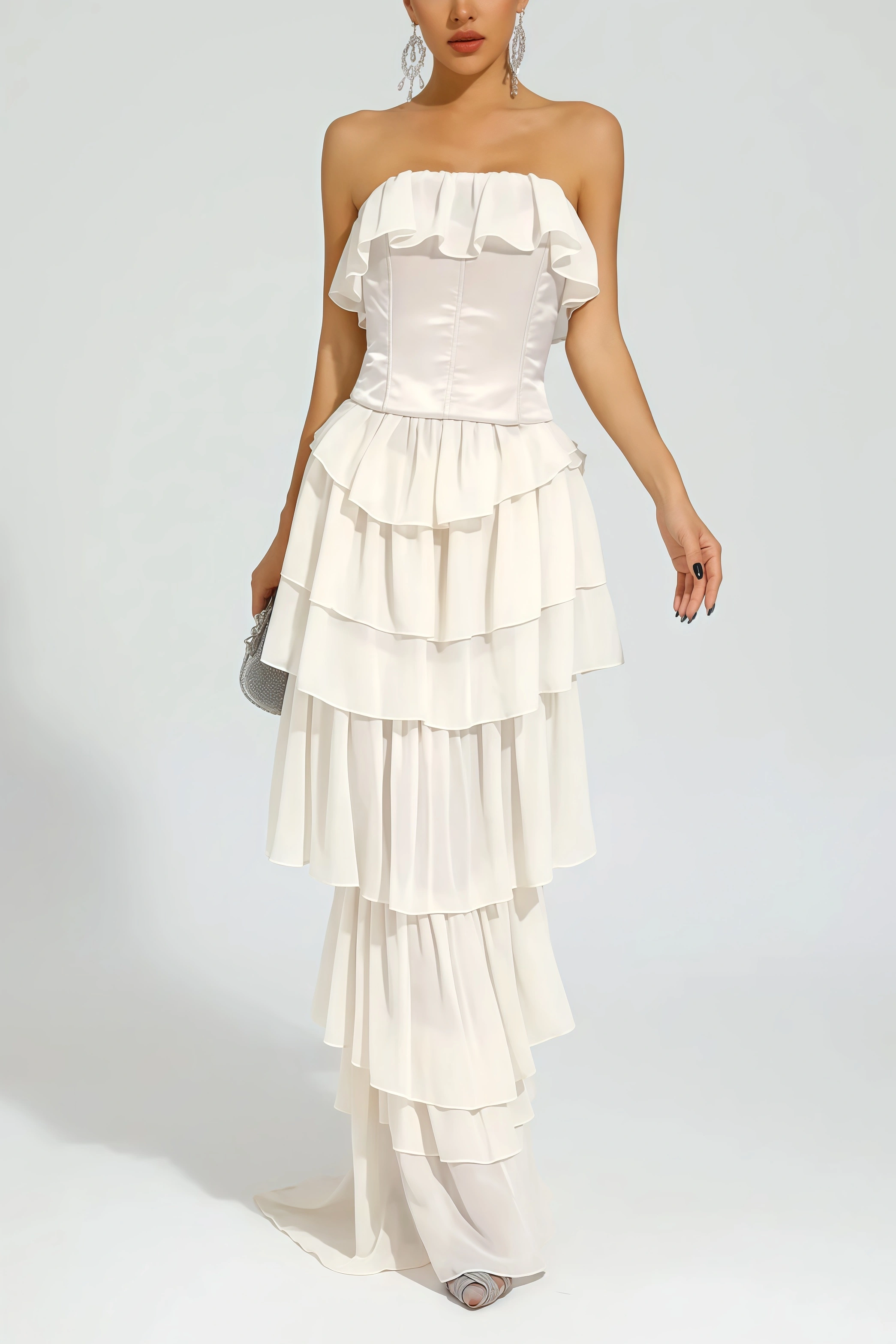 Mirae Apricot Off Shoulder Maxi Dress