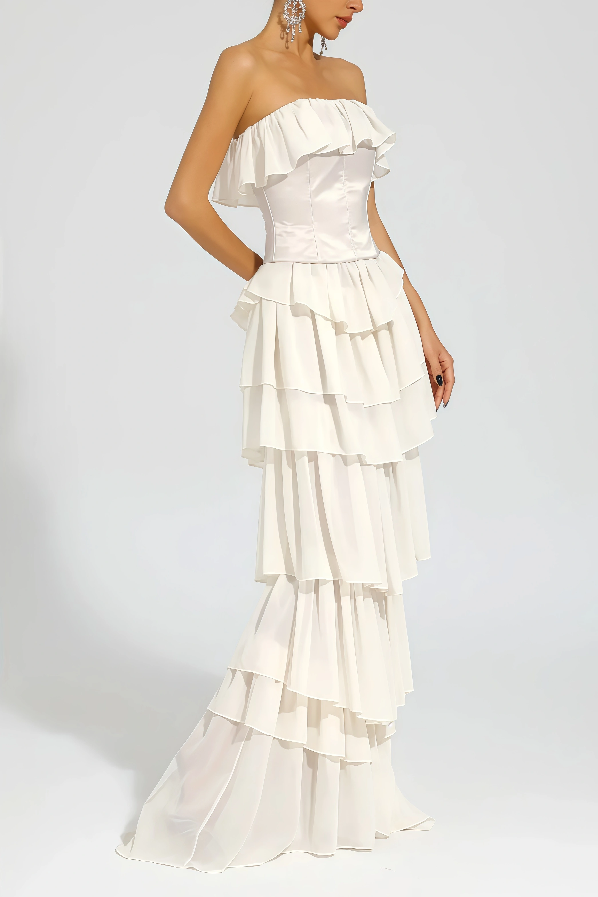 Mirae Apricot Off Shoulder Maxi Dress