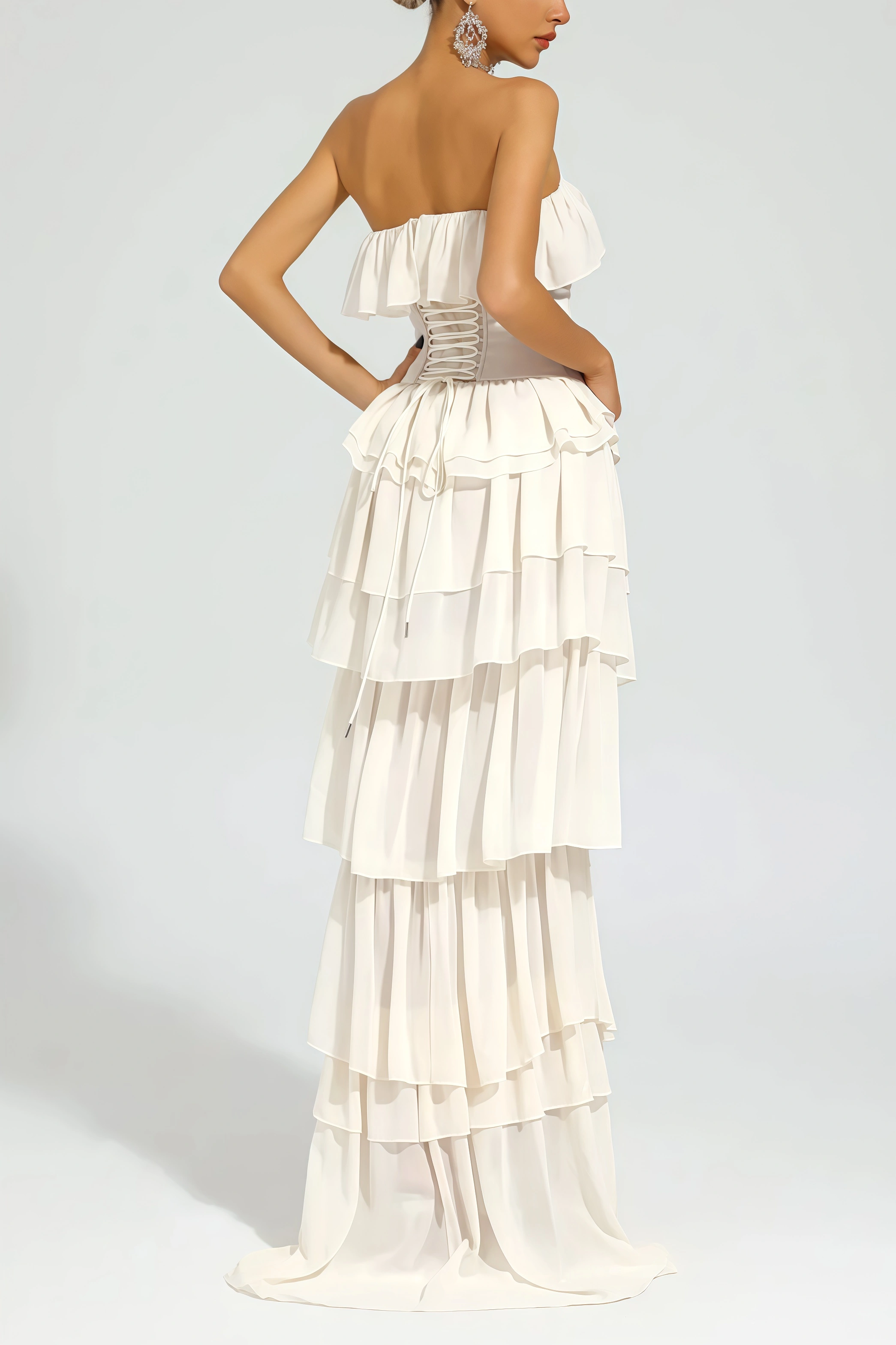 Mirae Apricot Off Shoulder Maxi Dress