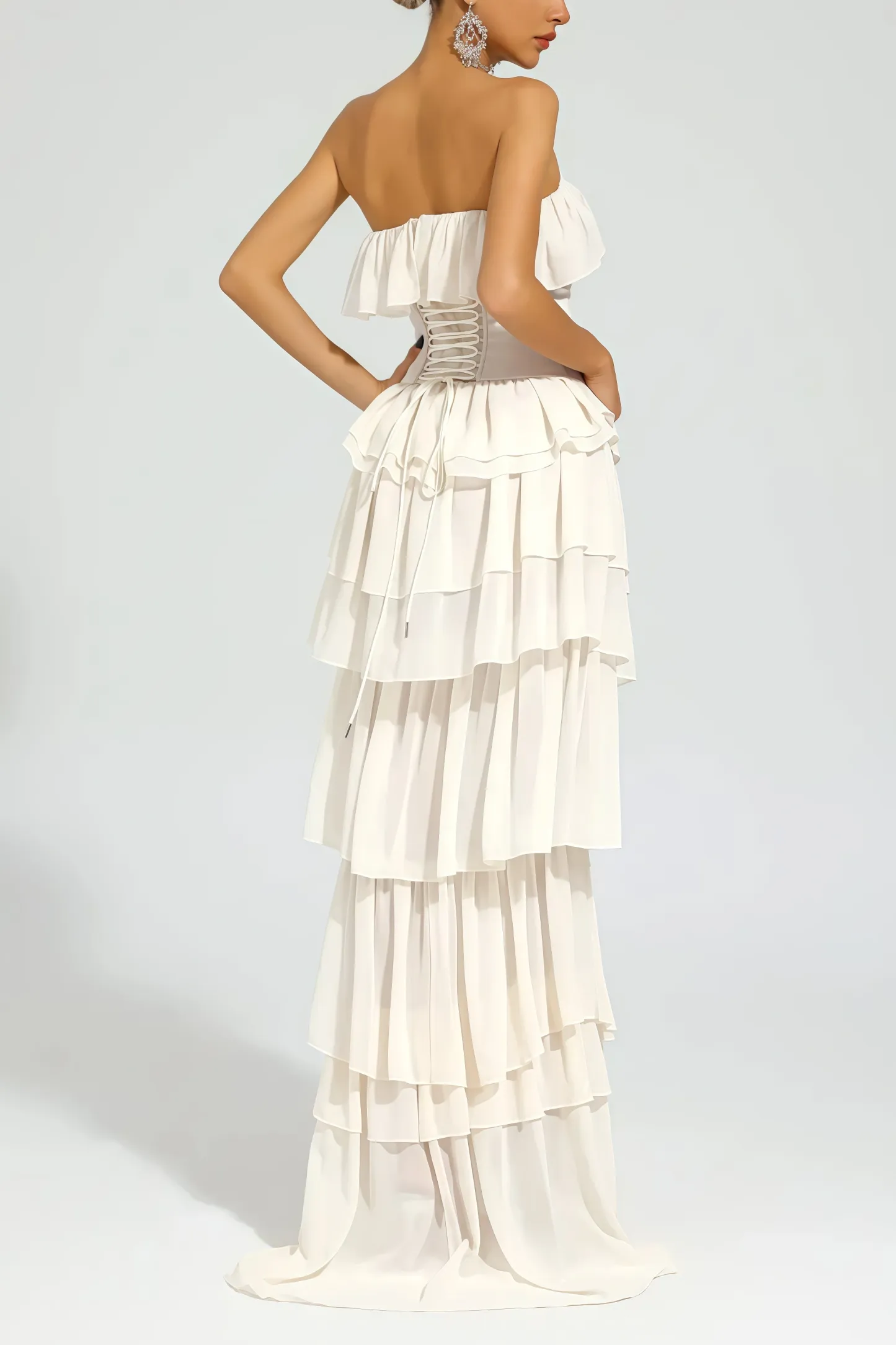 Mirae Apricot Off Shoulder Maxi Dress