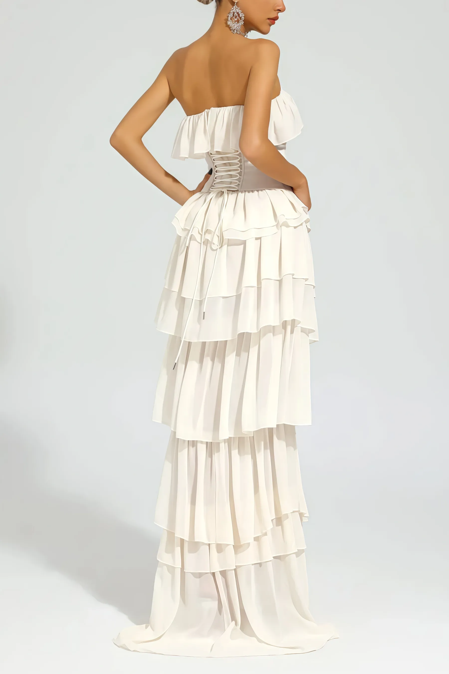 Mirae Apricot Off Shoulder Maxi Dress