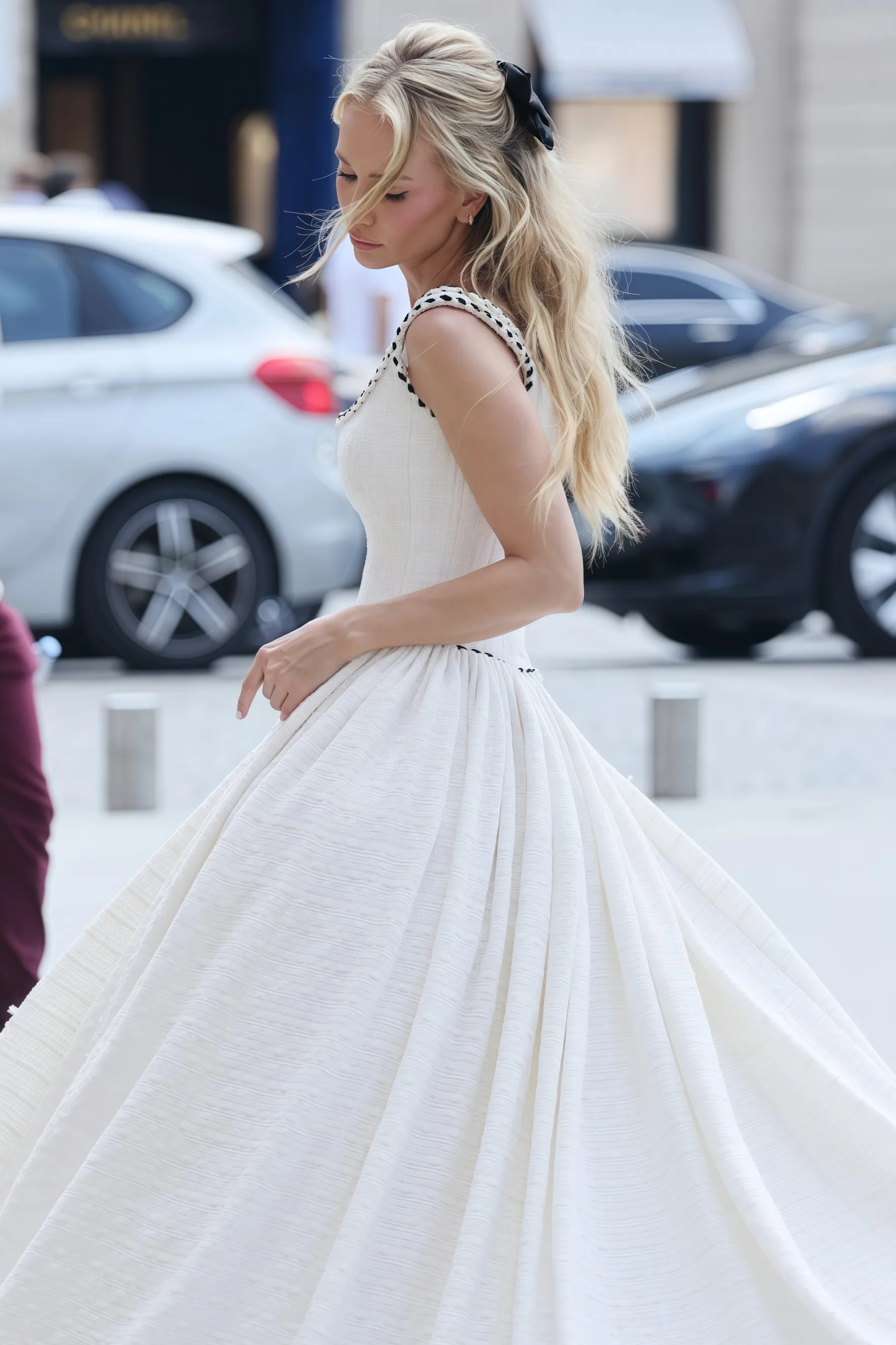 Pavoed Halter Puff Maxi Dress