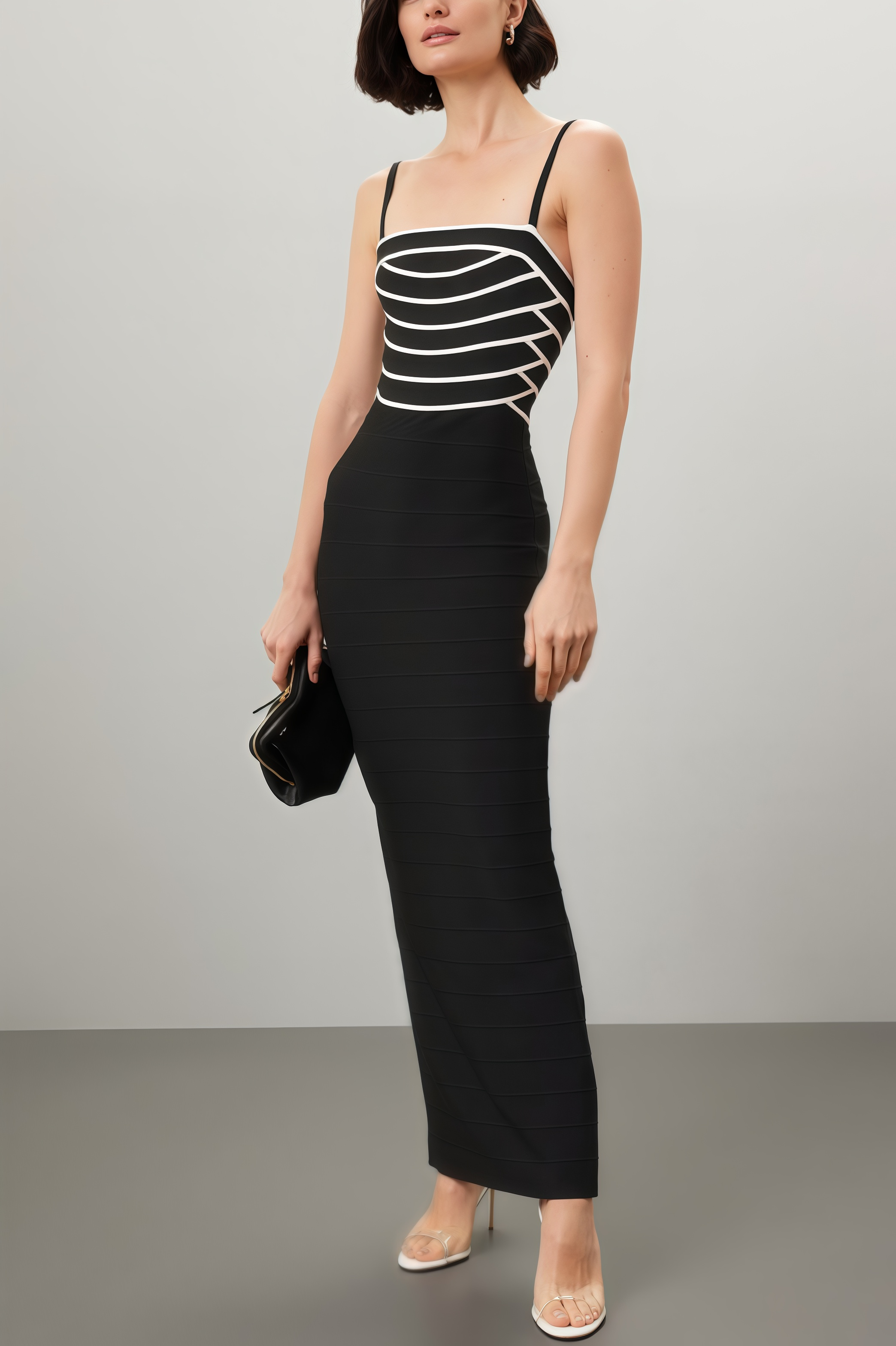 Zephry Split Striped Halter Maxi Dress