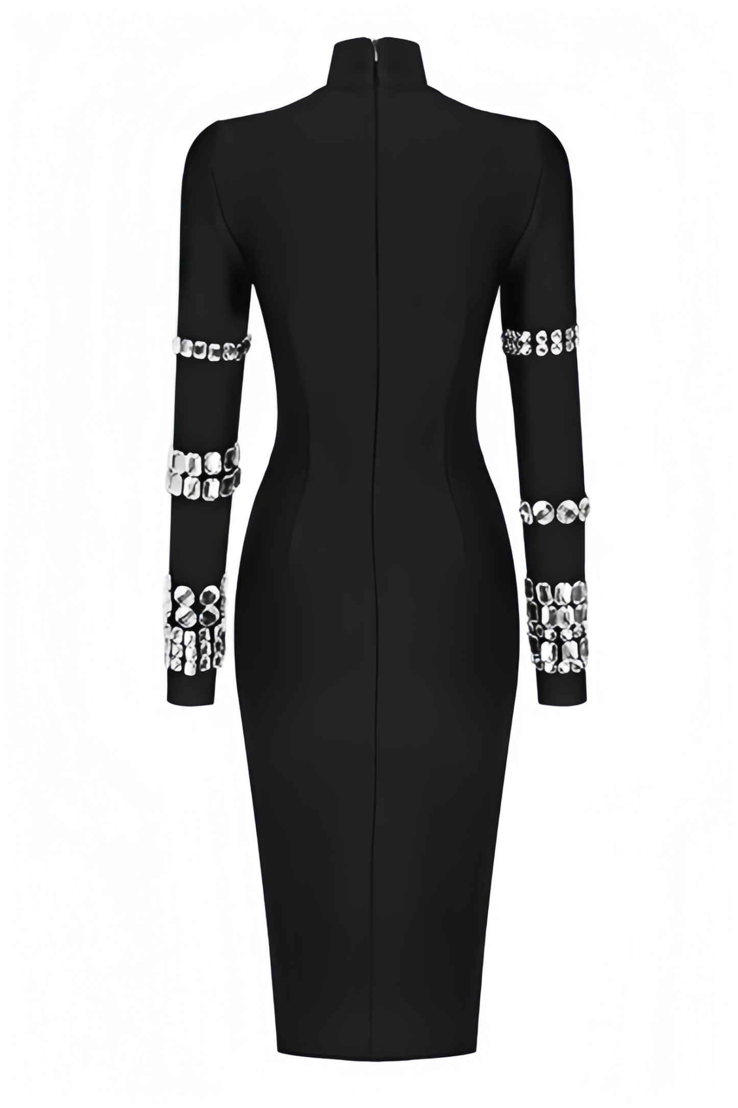 Wilson Black High Neck Midi Dress