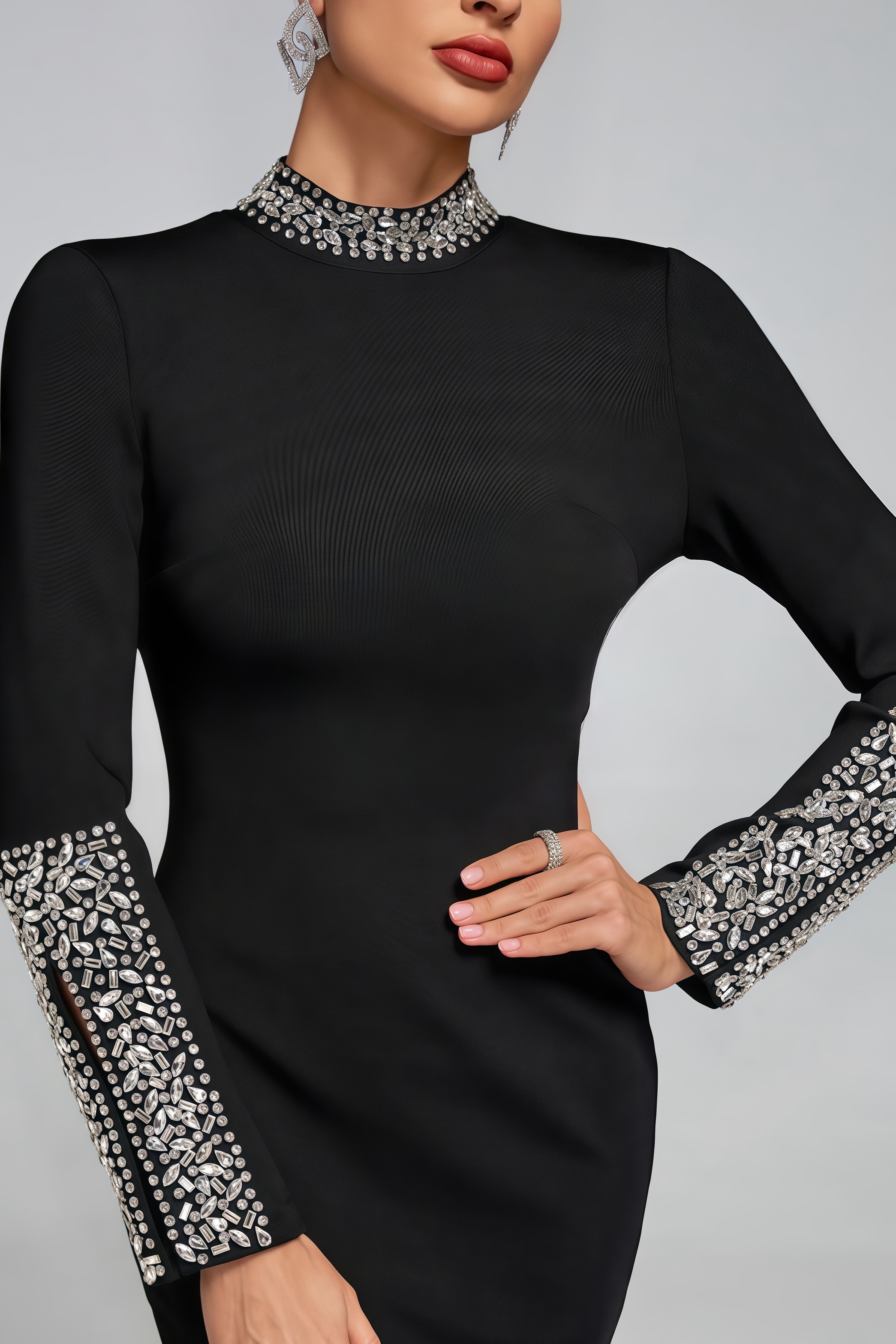 Yetta Crystal Detail Bandage Maxi Dress