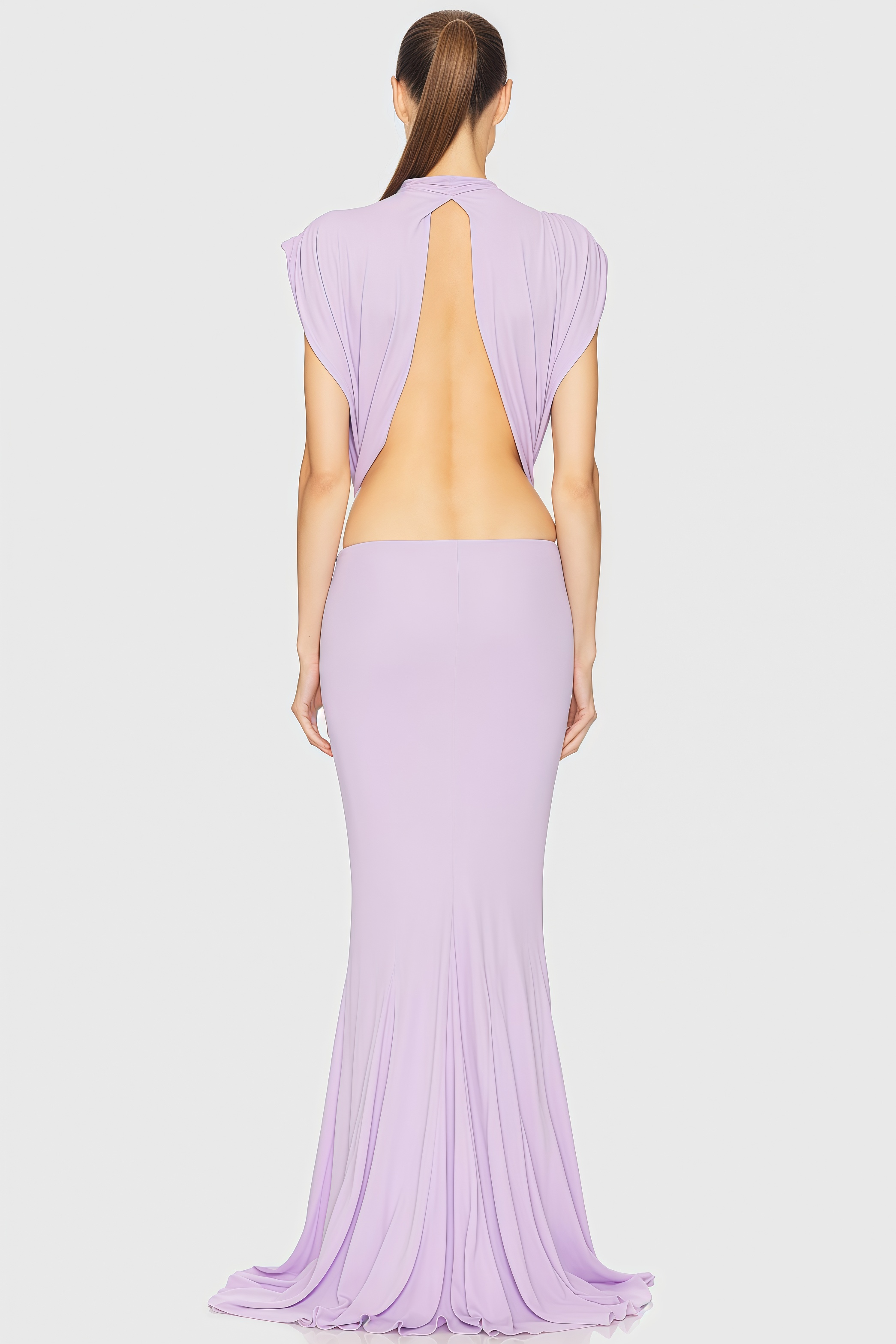 Ariak Black Bow Fishtail Maxi Dress