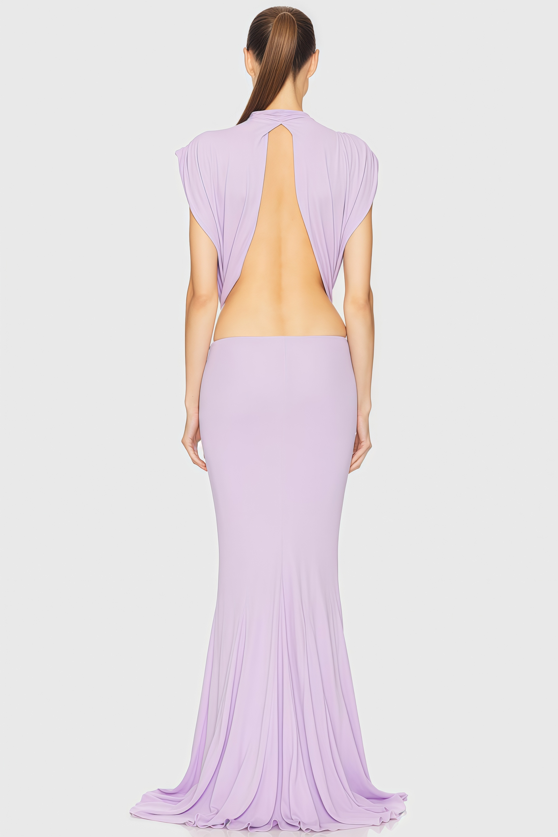 Ariak Black Bow Fishtail Maxi Dress