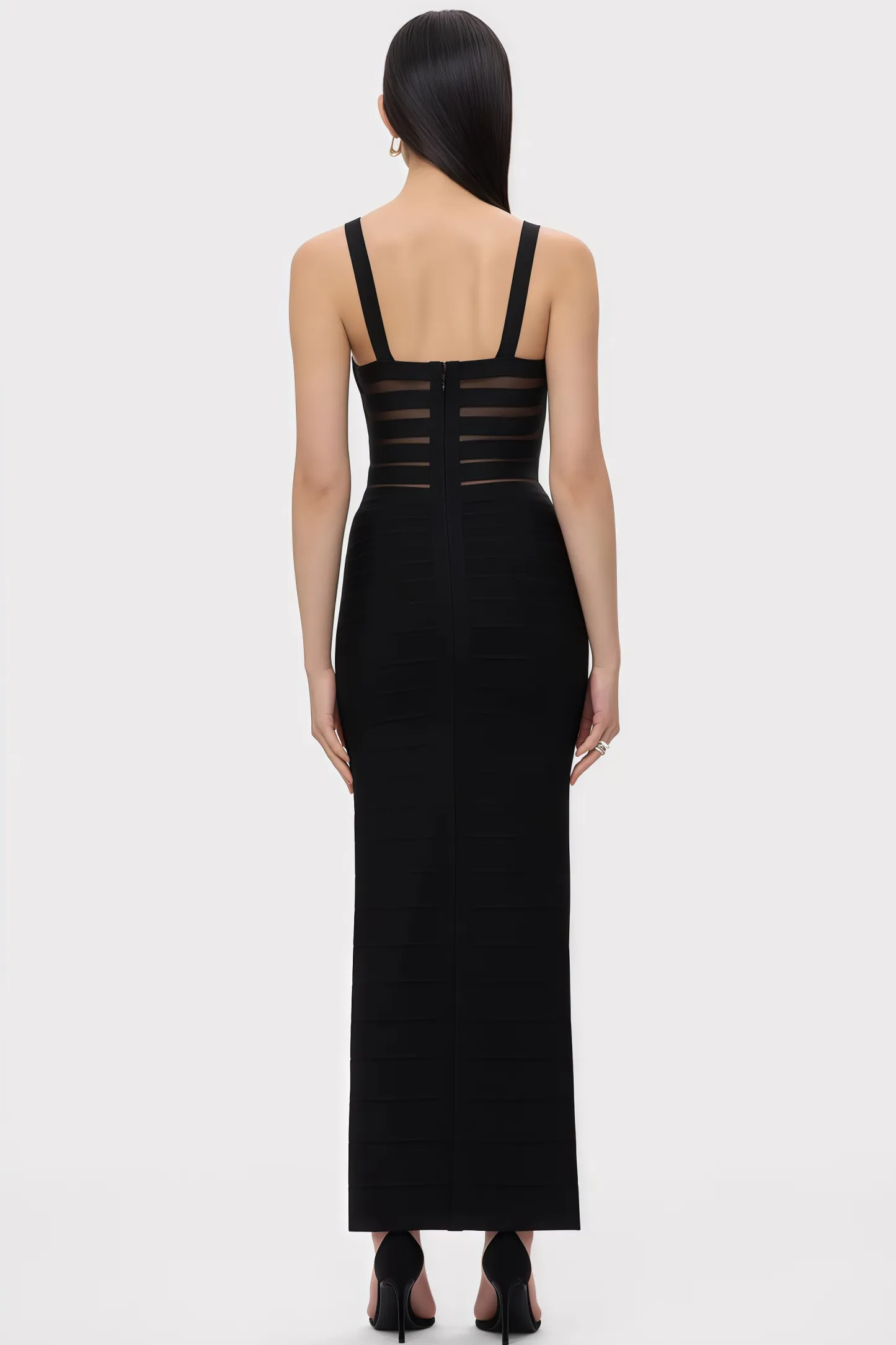 Ciranc Black Cross Cutout Maxi Dress
