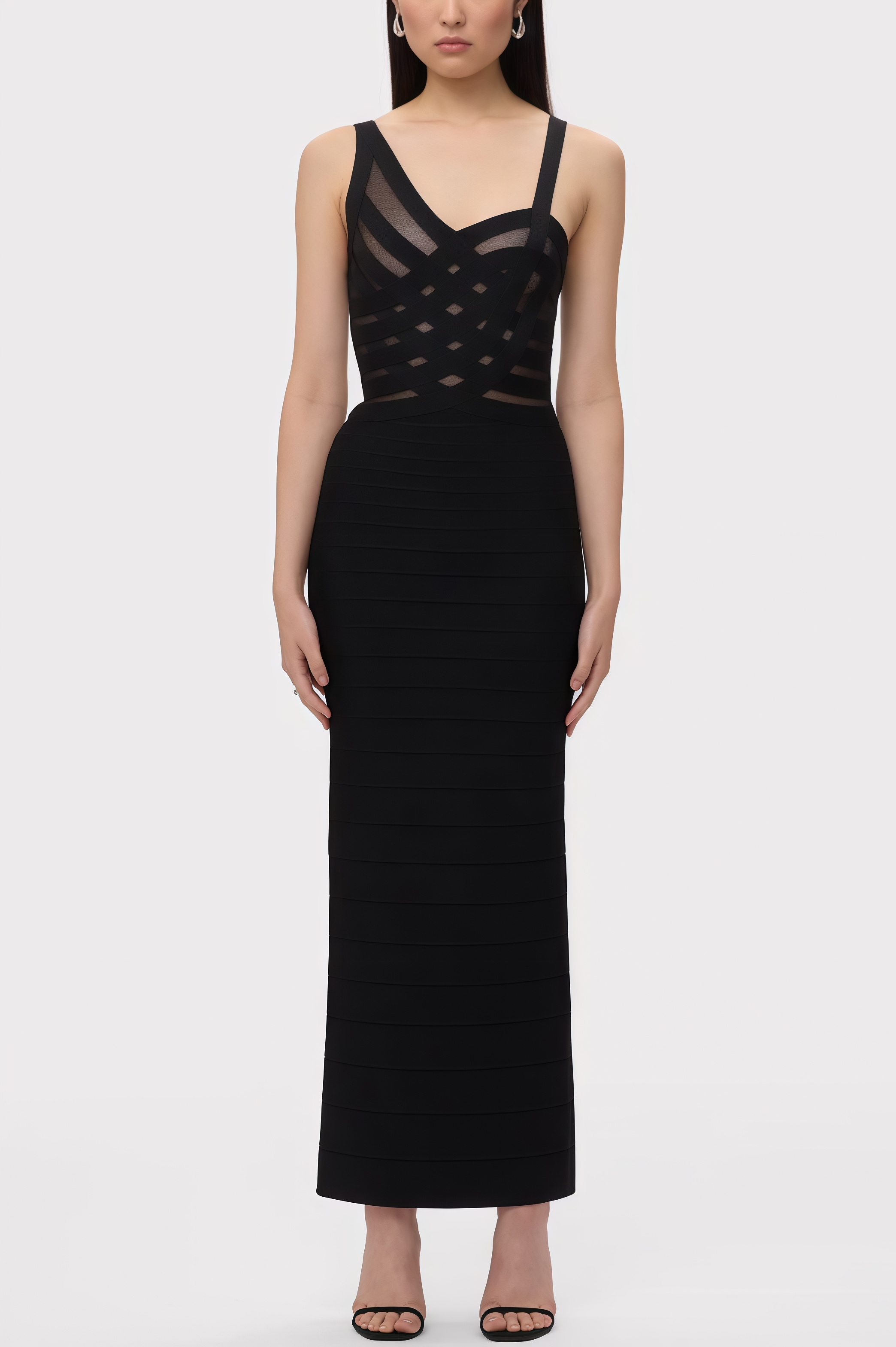 Ciranc Black Cross Cutout Maxi Dress