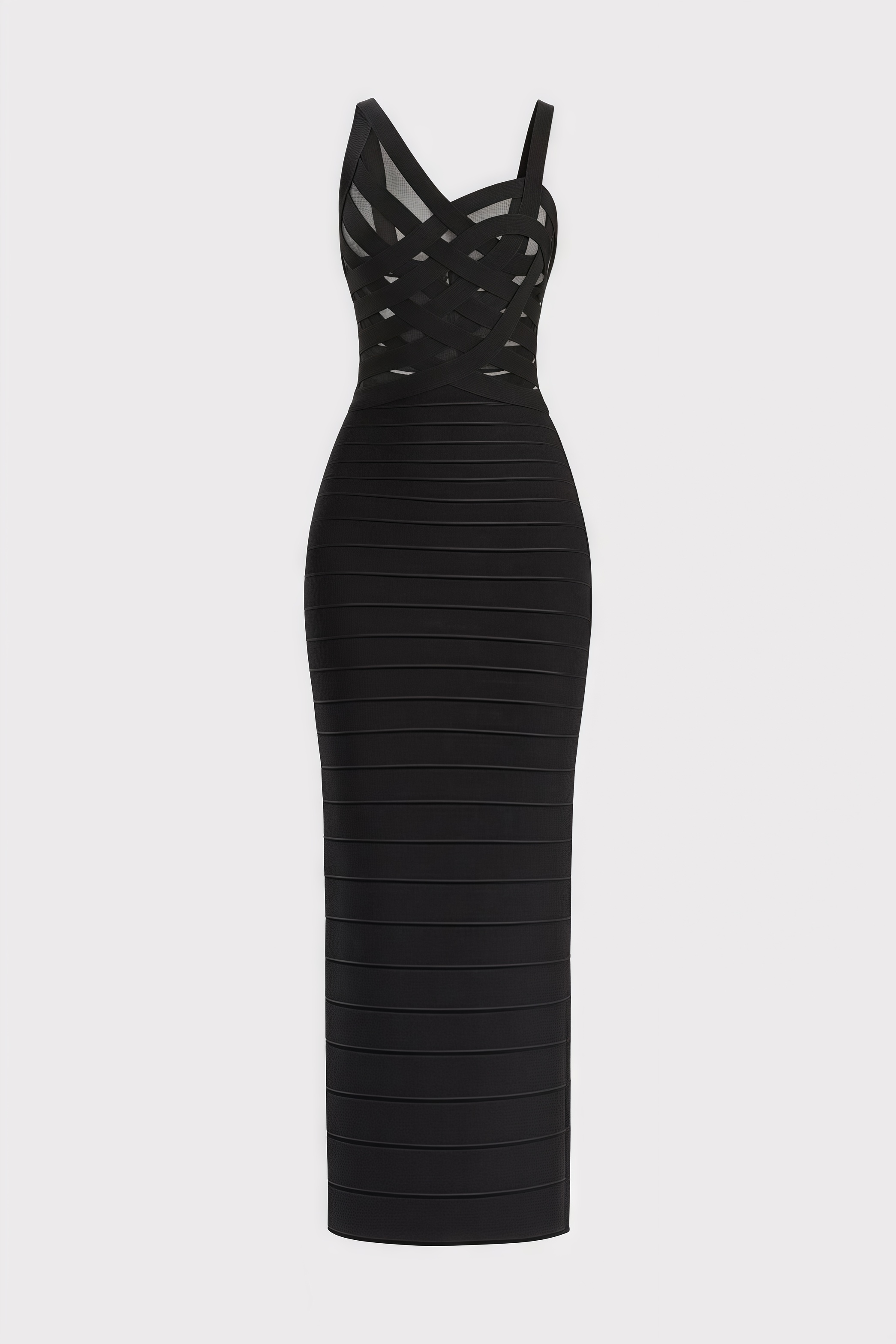 Ciranc Black Cross Cutout Maxi Dress