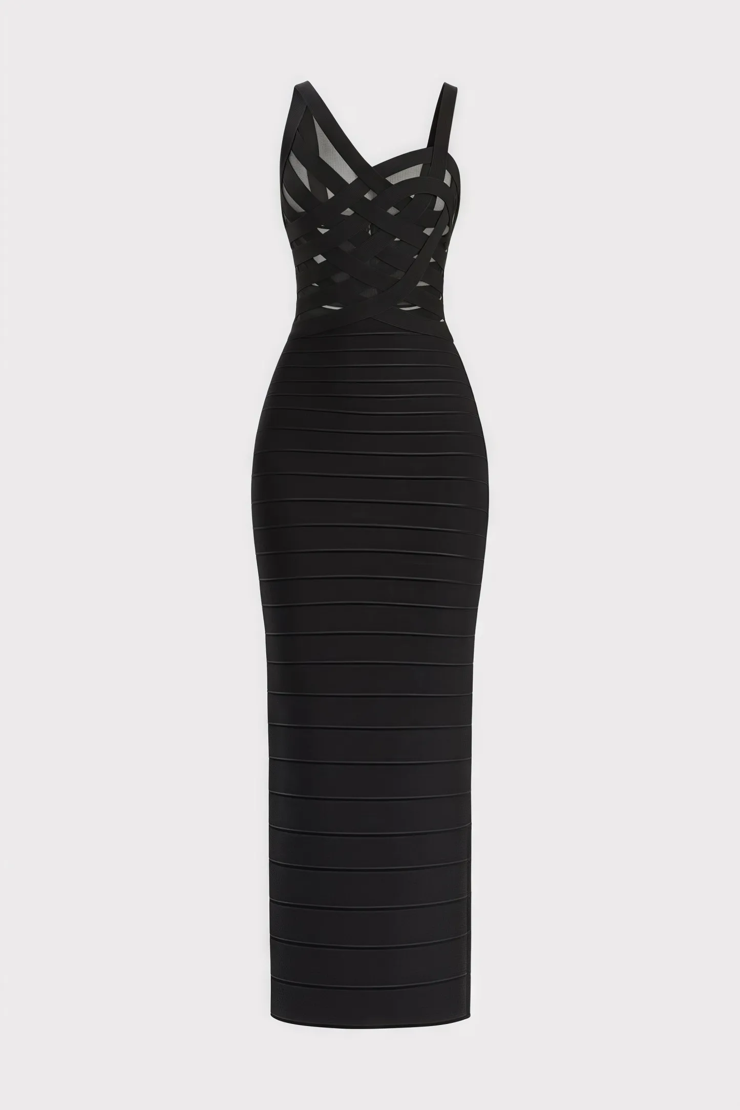 Ciranc Black Cross Cutout Maxi Dress
