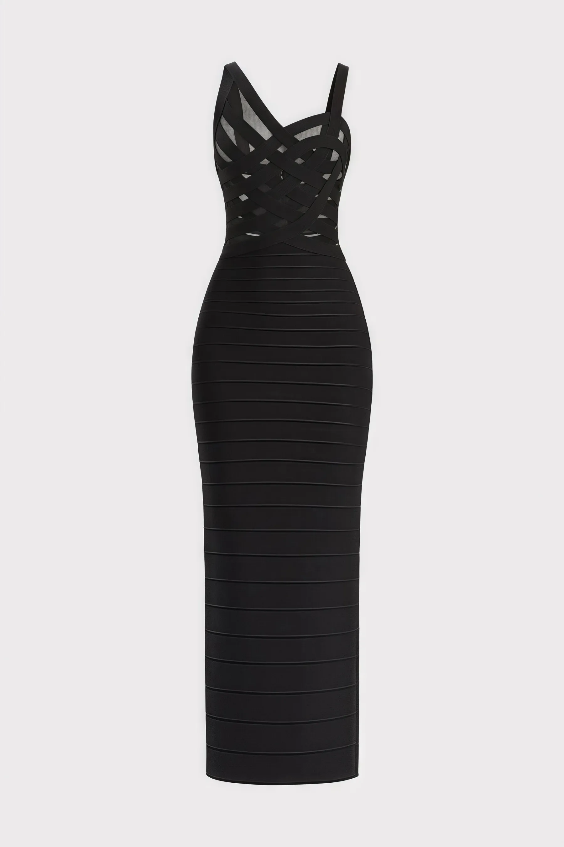 Ciranc Black Cross Cutout Maxi Dress