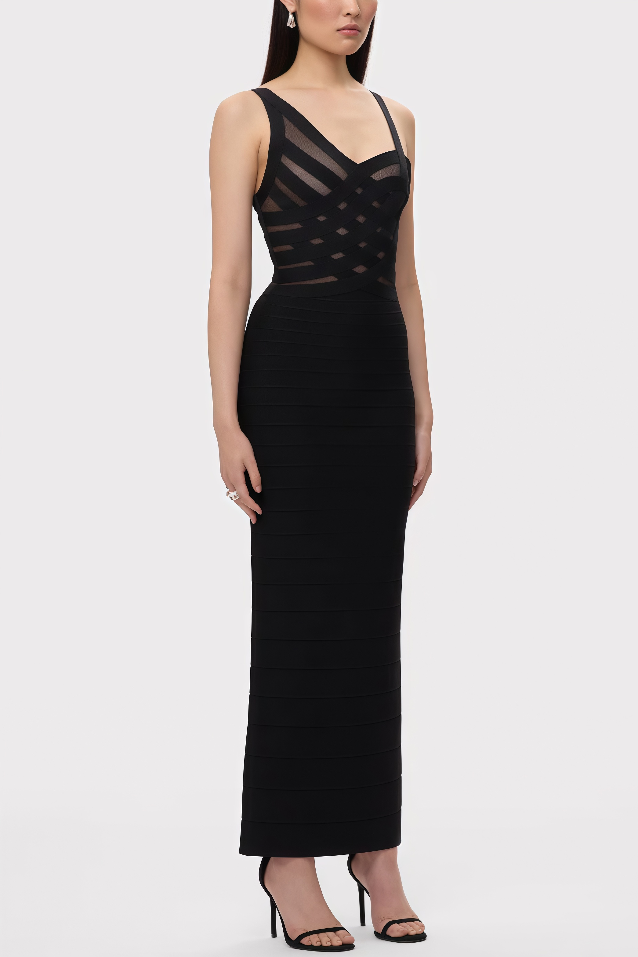 Ciranc Black Cross Cutout Maxi Dress
