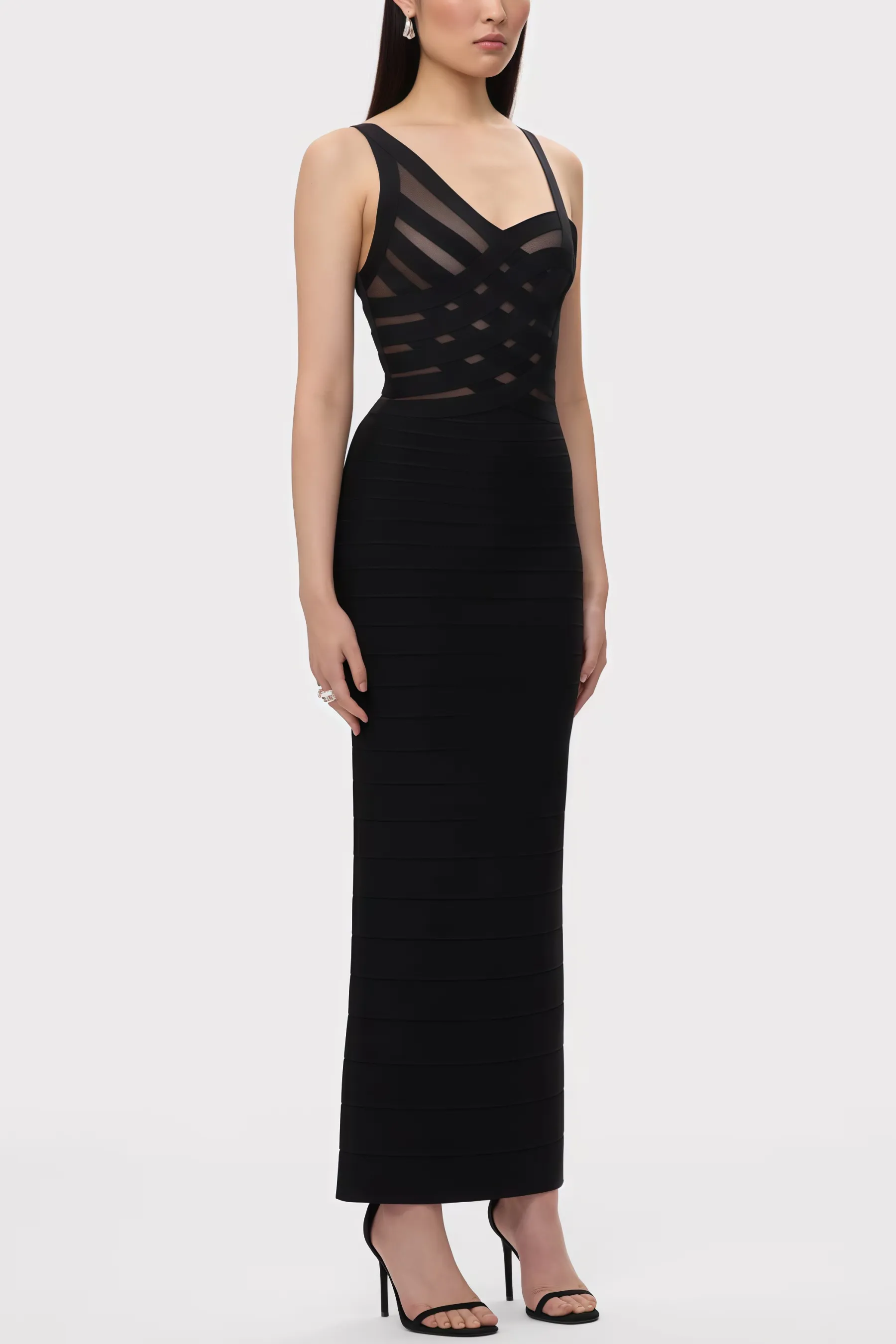 Ciranc Black Cross Cutout Maxi Dress