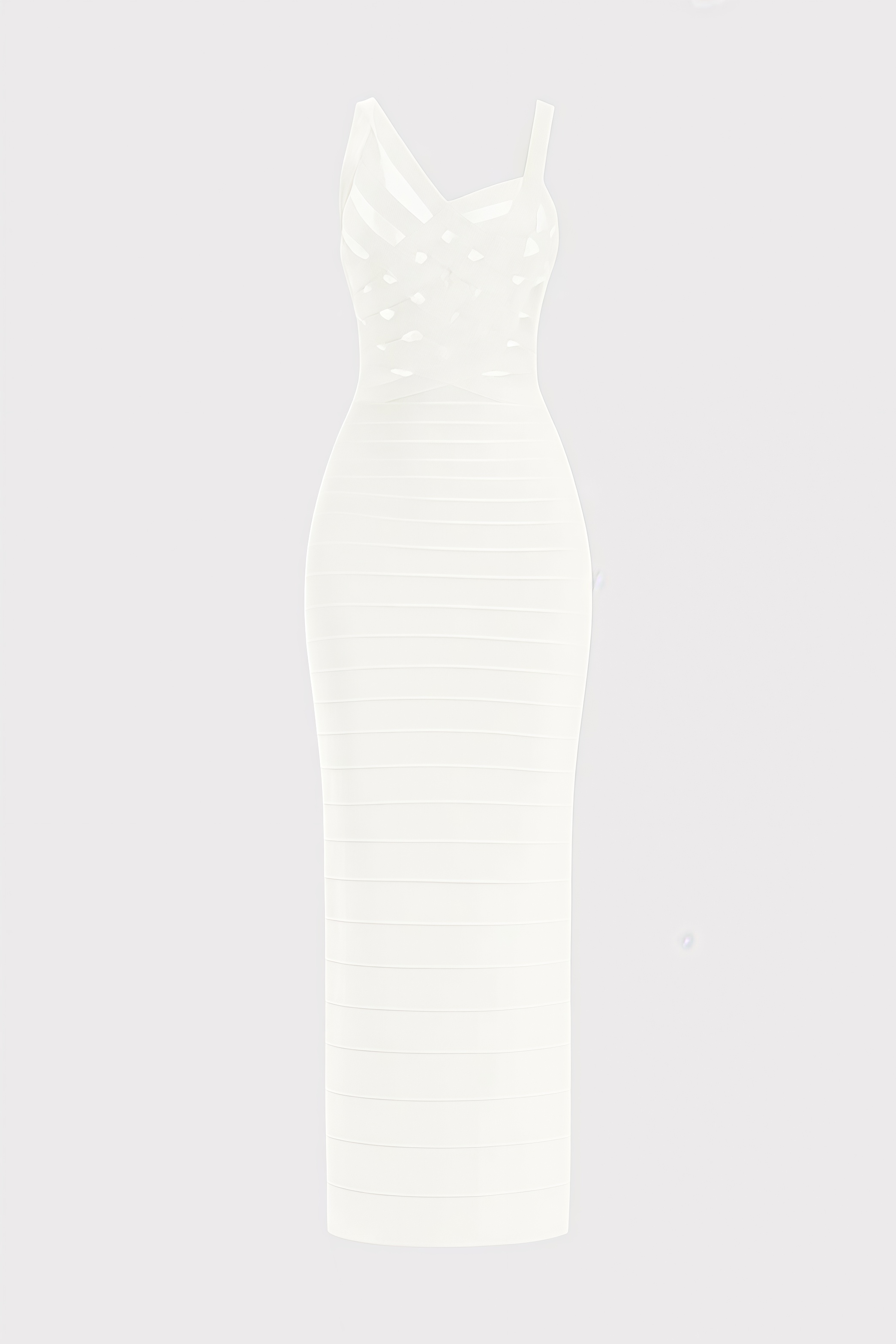 Yeriel White Cross Cut-outs Maxi Dress