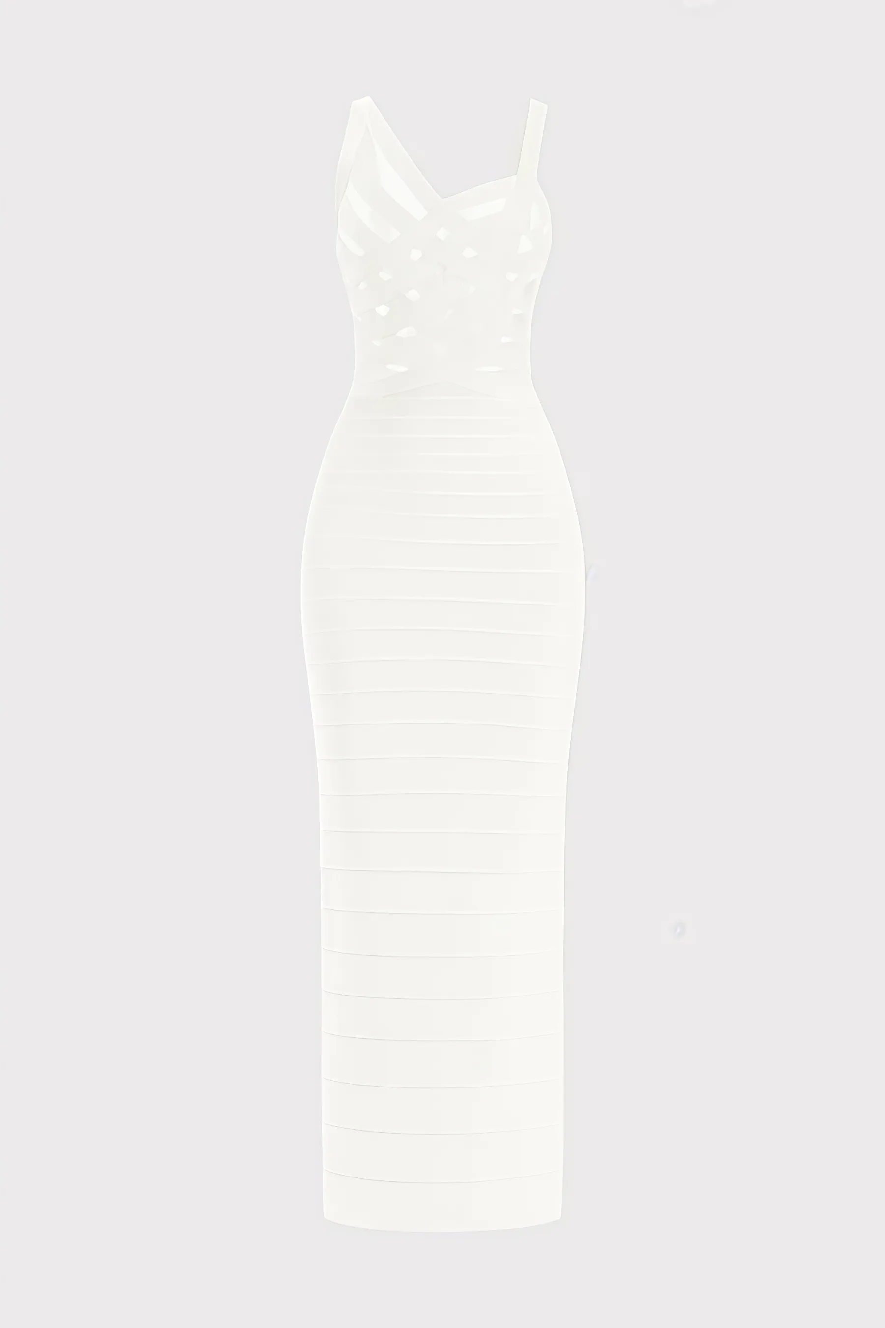 Yeriel White Cross Cut-outs Maxi Dress