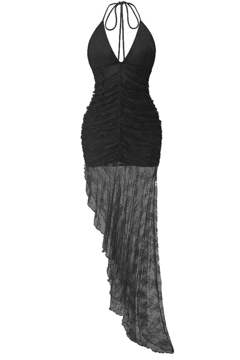 Briony Lace Maxi Dress - Black