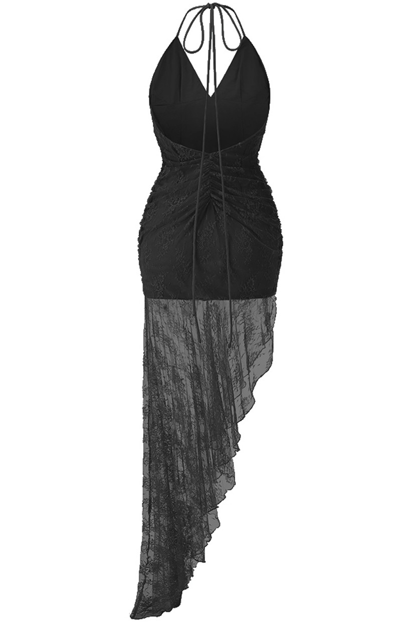 Briony Lace Maxi Dress - Black