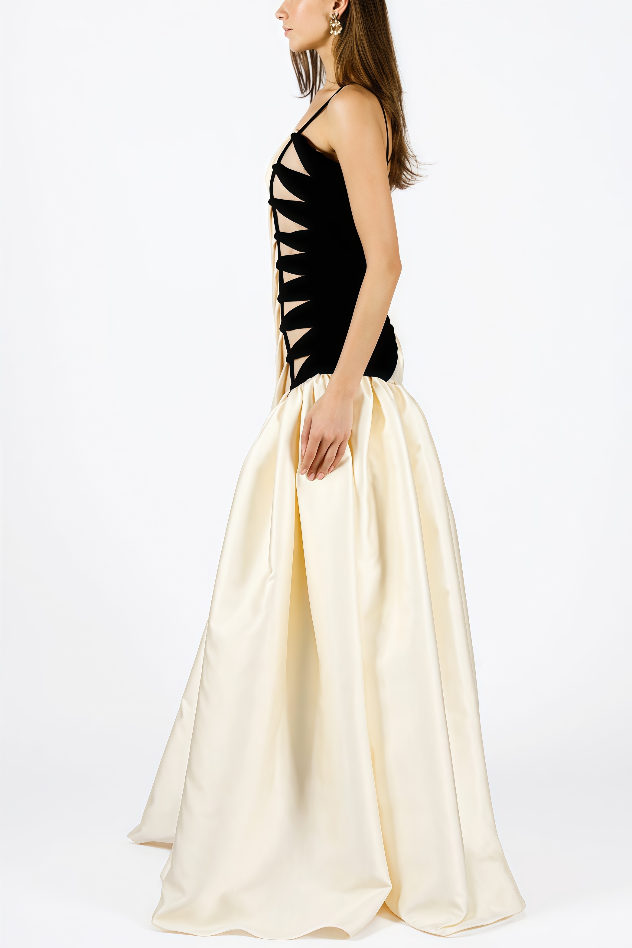 Branda Fishtail Satin Maxi Dress