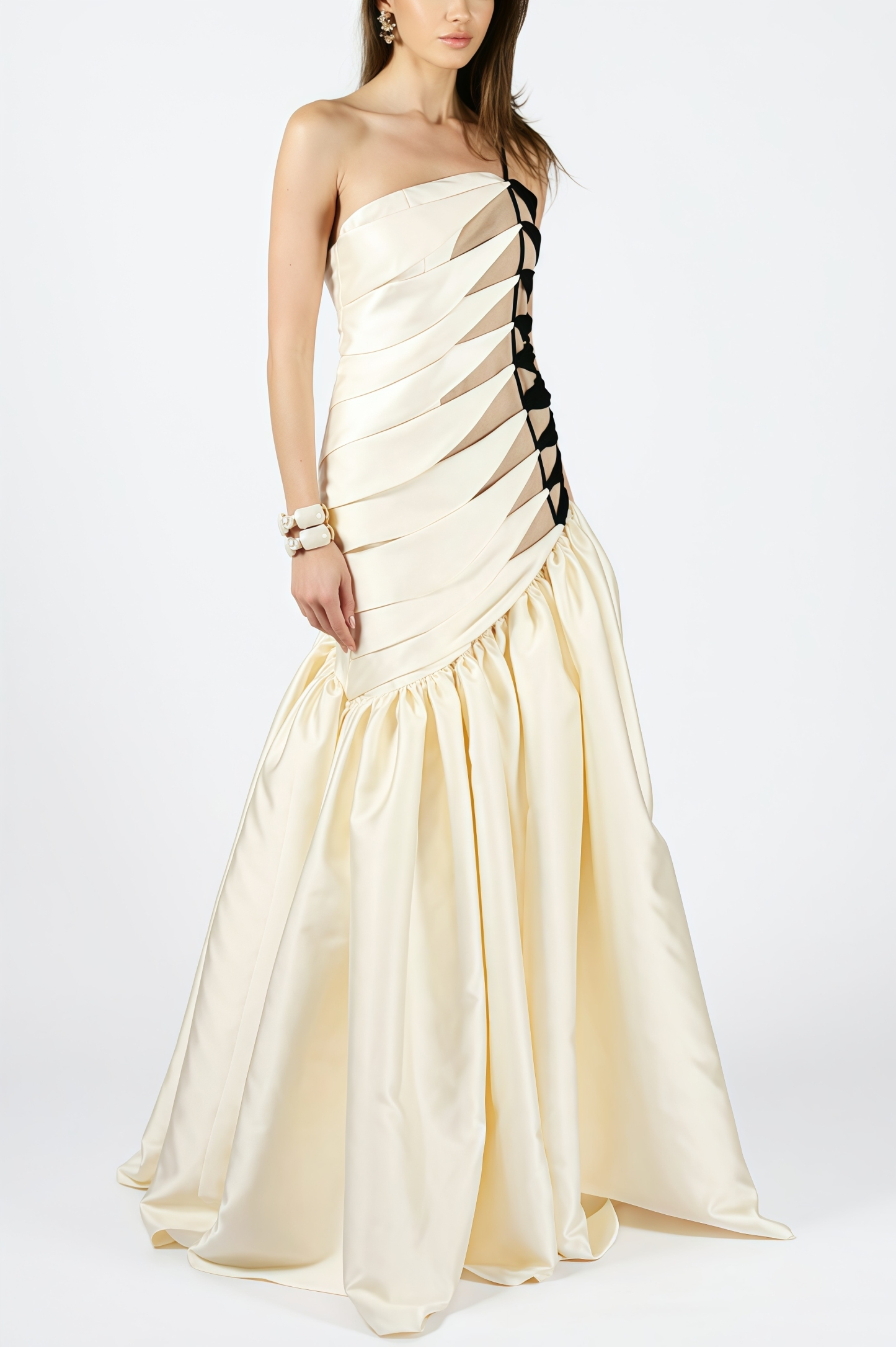 Branda Fishtail Satin Maxi Dress