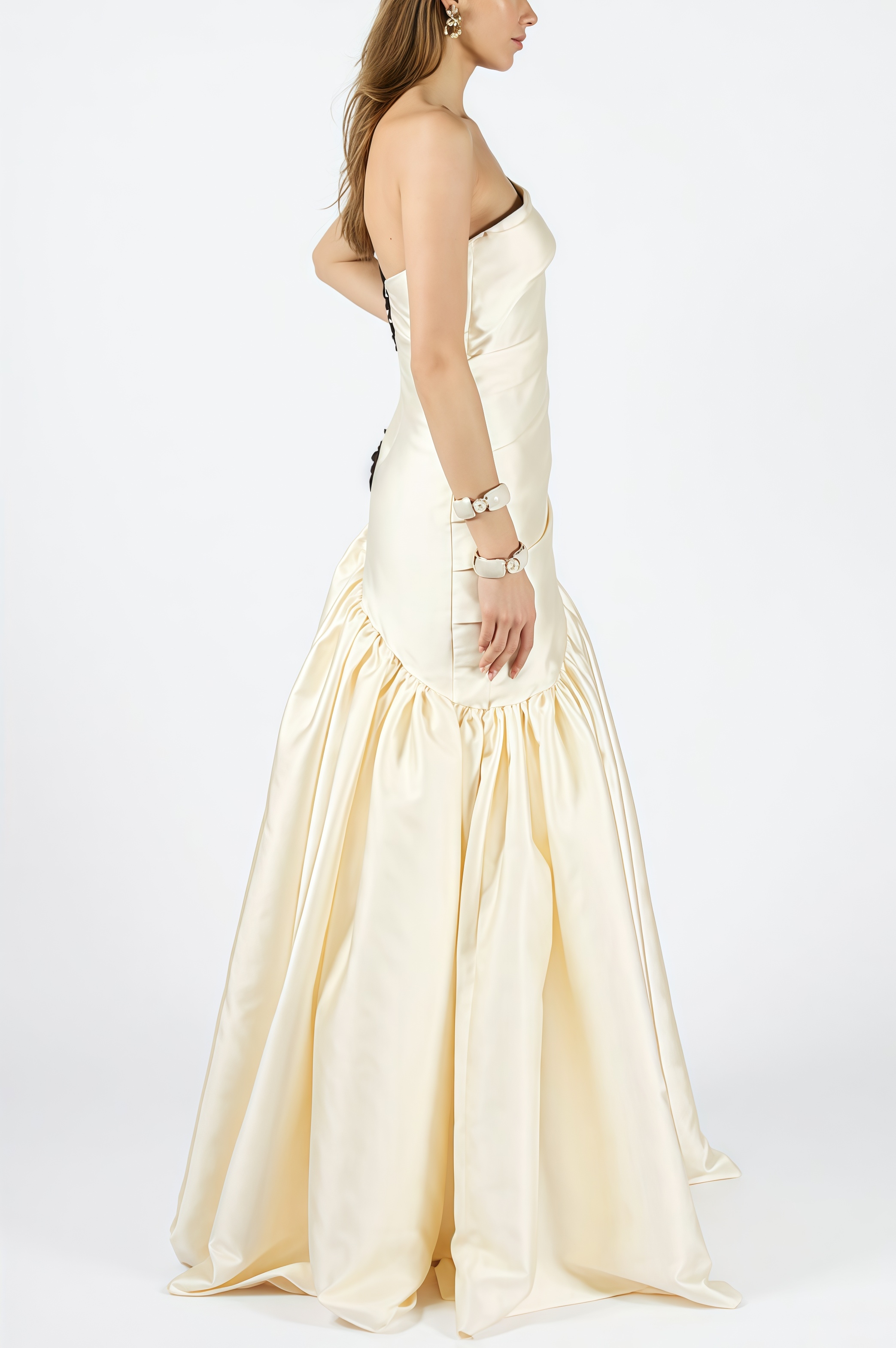 Branda Fishtail Satin Maxi Dress