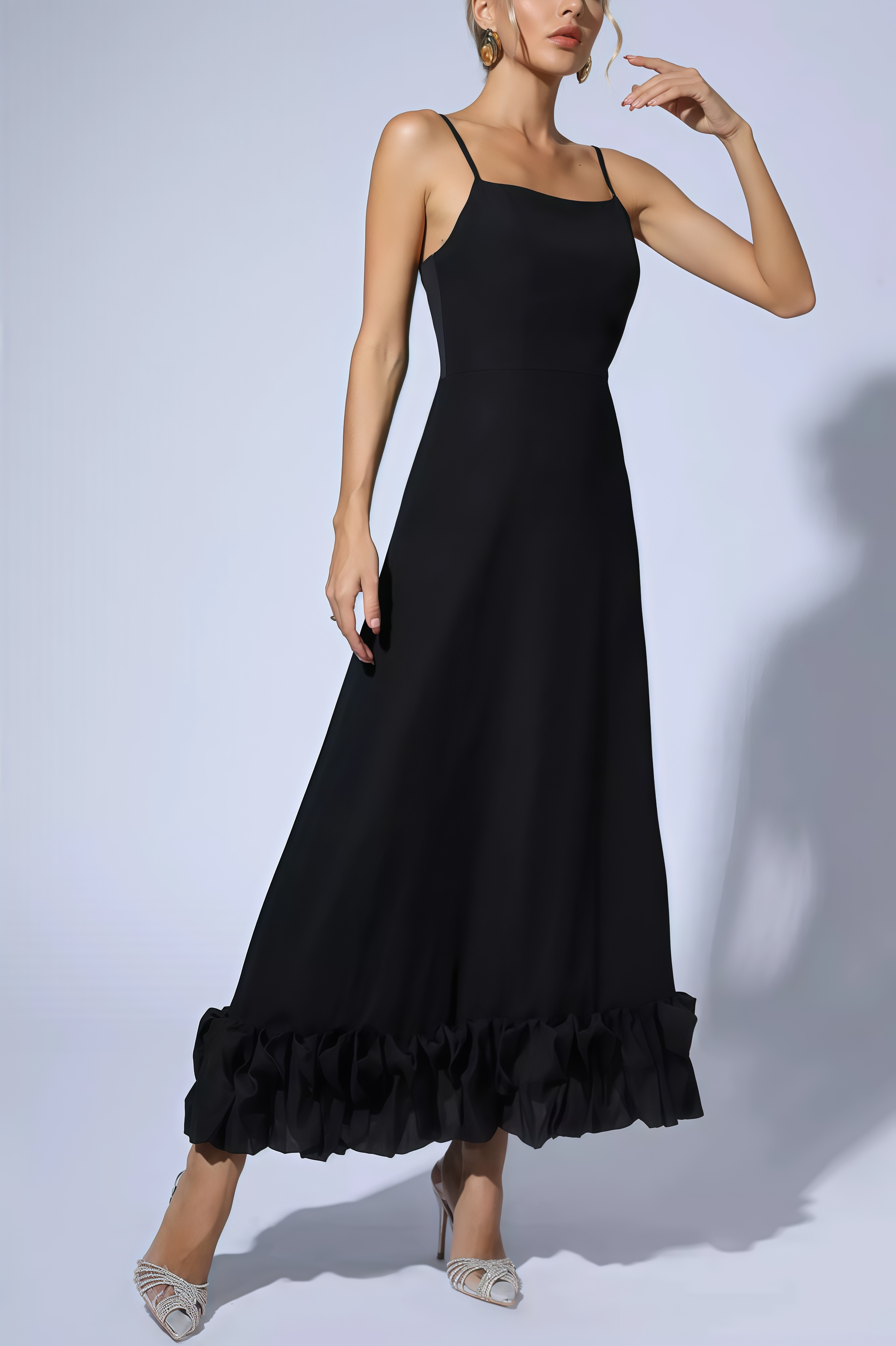 Tavae Black A-line Maxi Dress