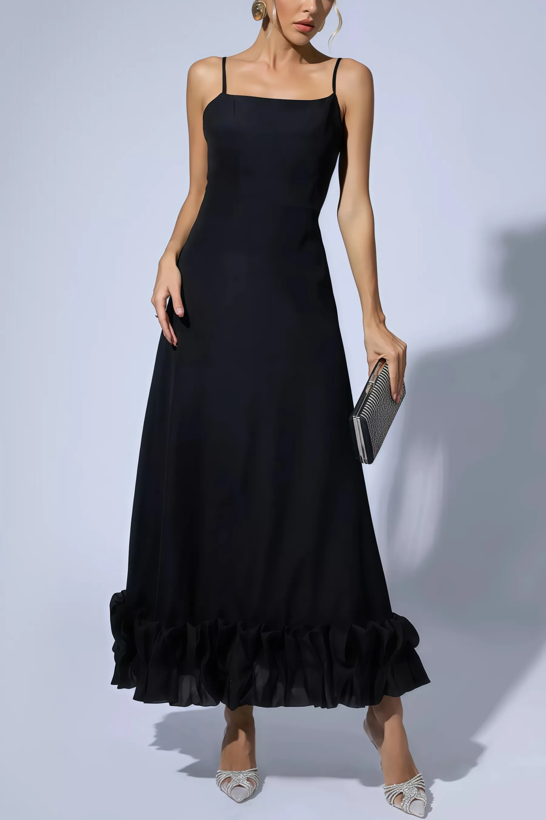 Tavae Black A-line Maxi Dress