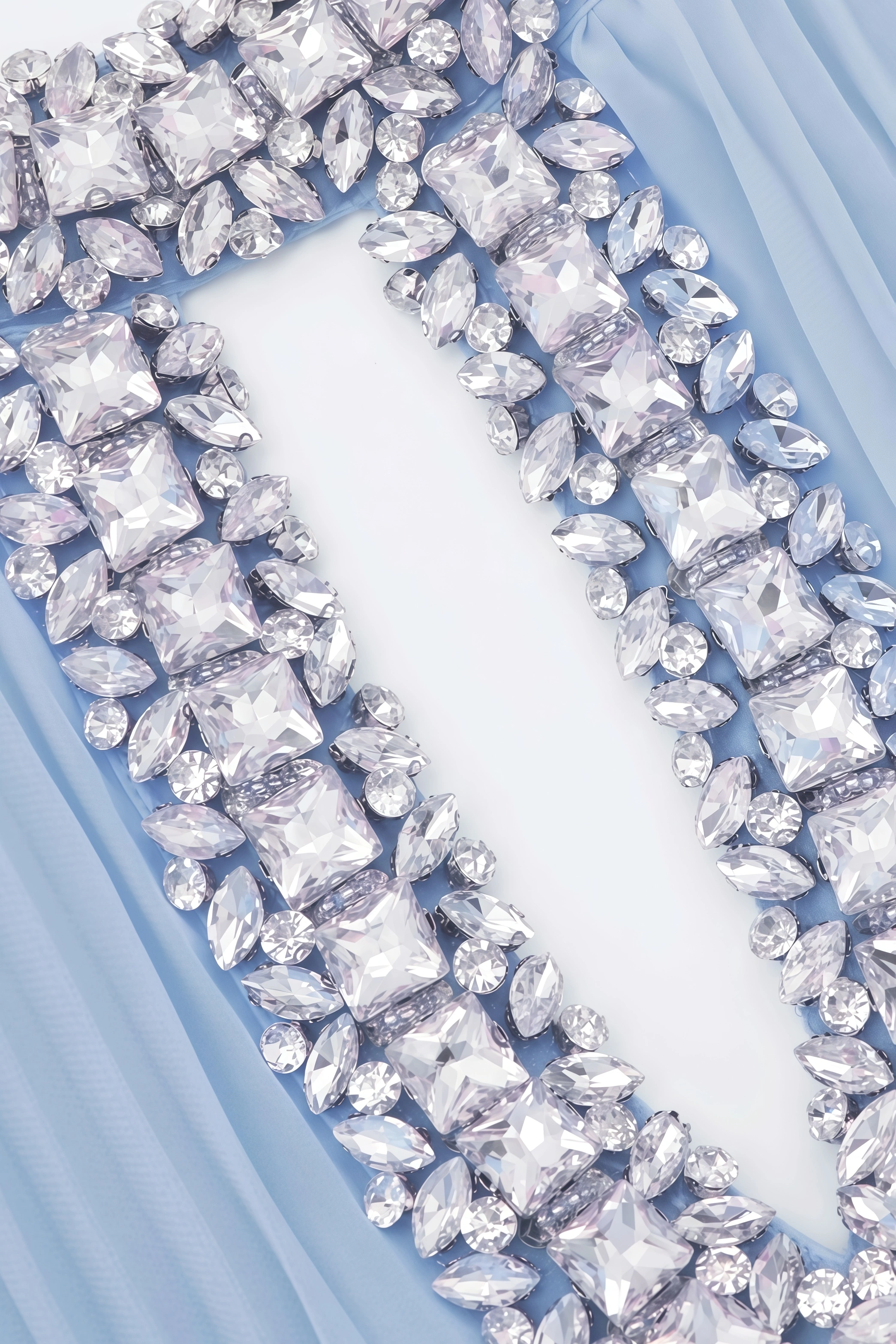 Winry Feather Rhinestone Maxi Dress
