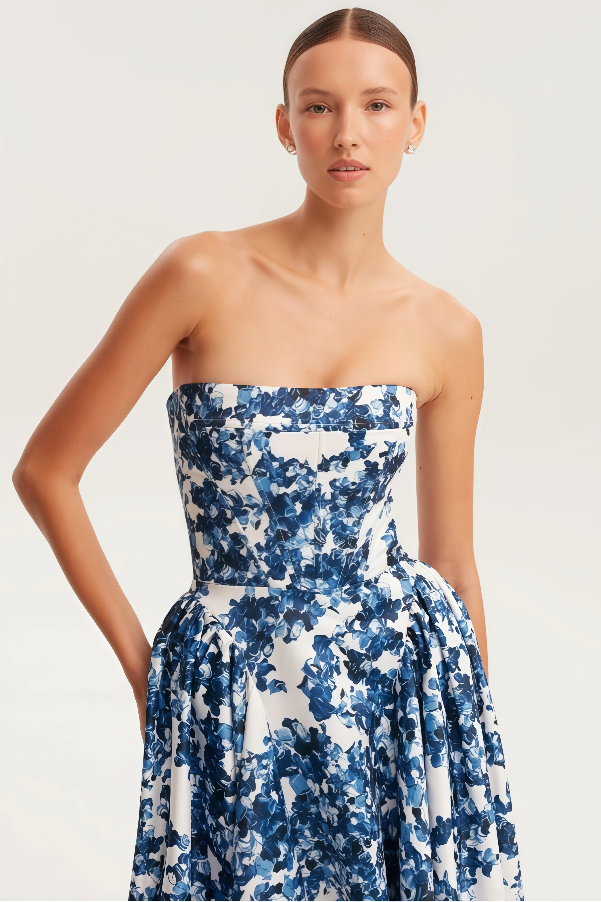 Eleri Floral Off-Shoulder Sleeveless Midi Dress